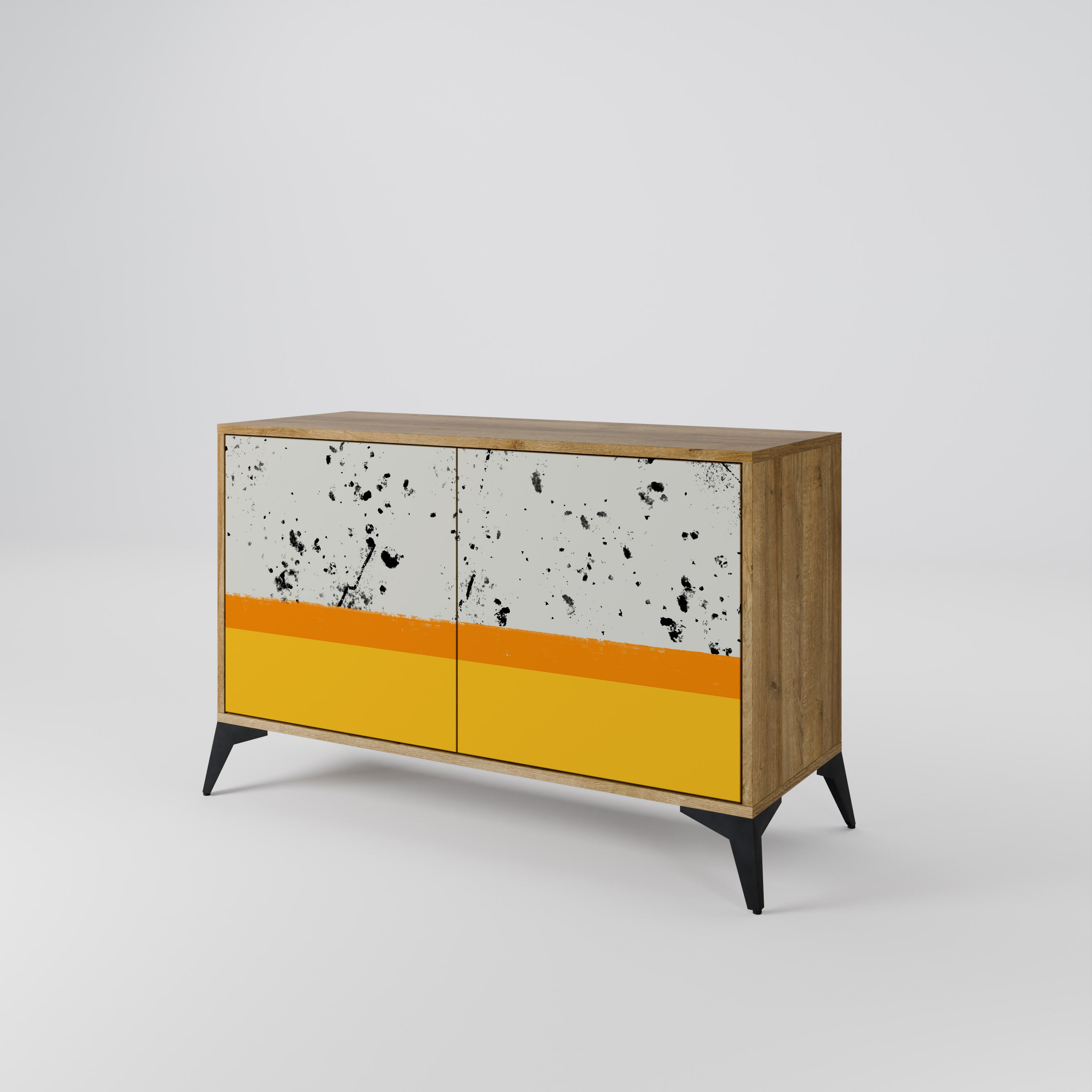 DYED BY ORANGE 2-Door Sideboard in Oak Effect