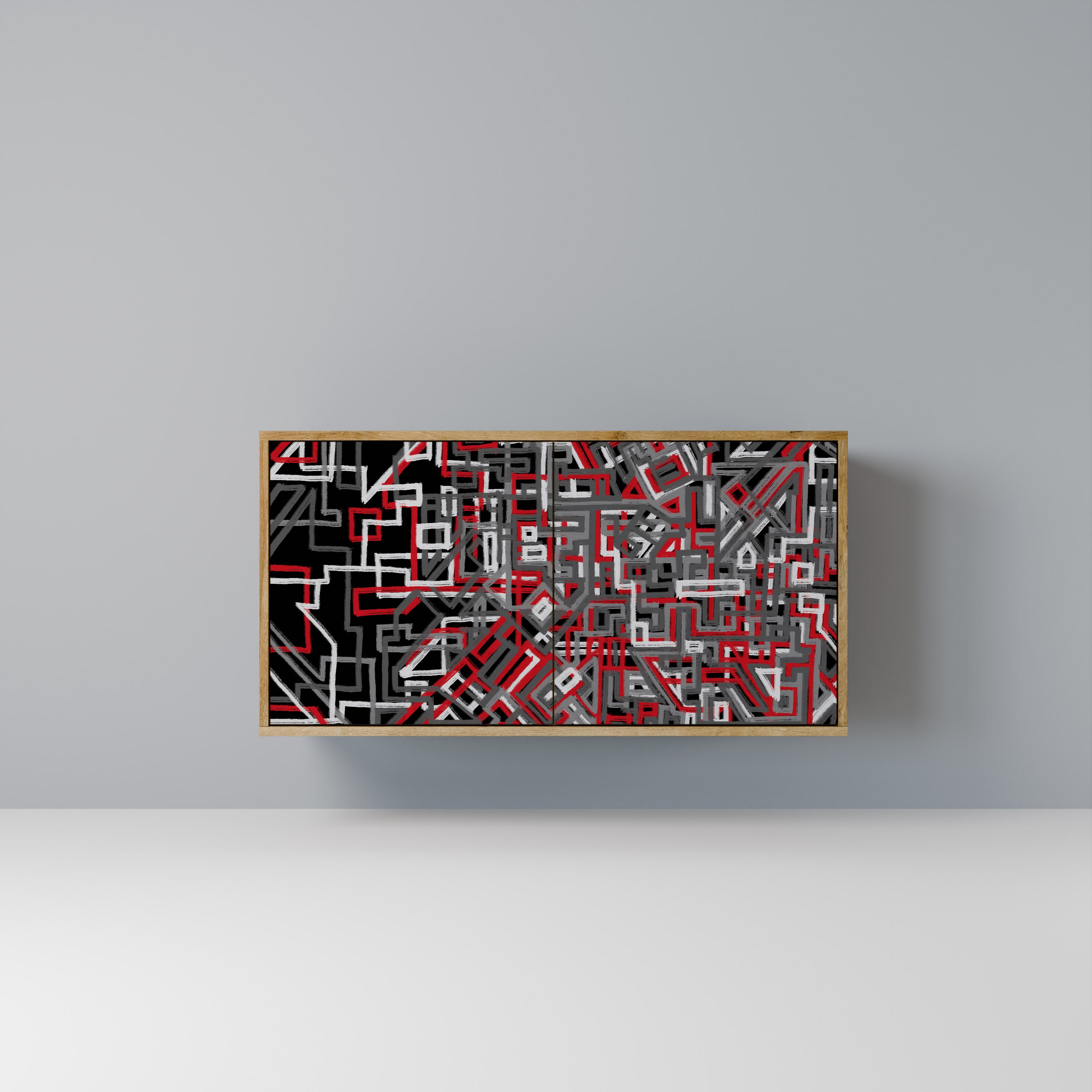 BROKEN LINES 2-Door Sideboard in Oak Effect