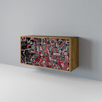 BROKEN LINES 2-Door Sideboard in Oak Effect