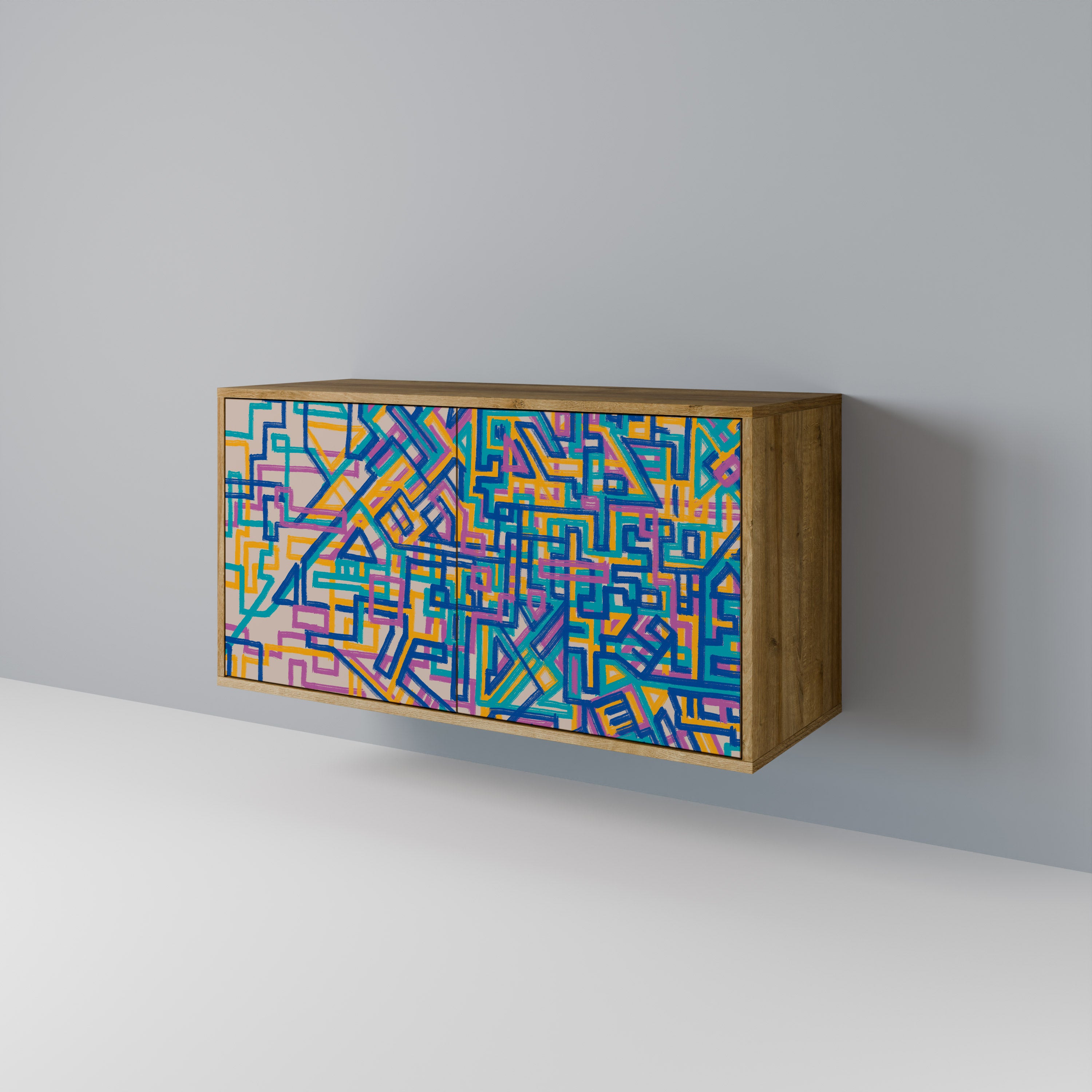 MEMORIES MAP 2-Door Sideboard in Oak Effect