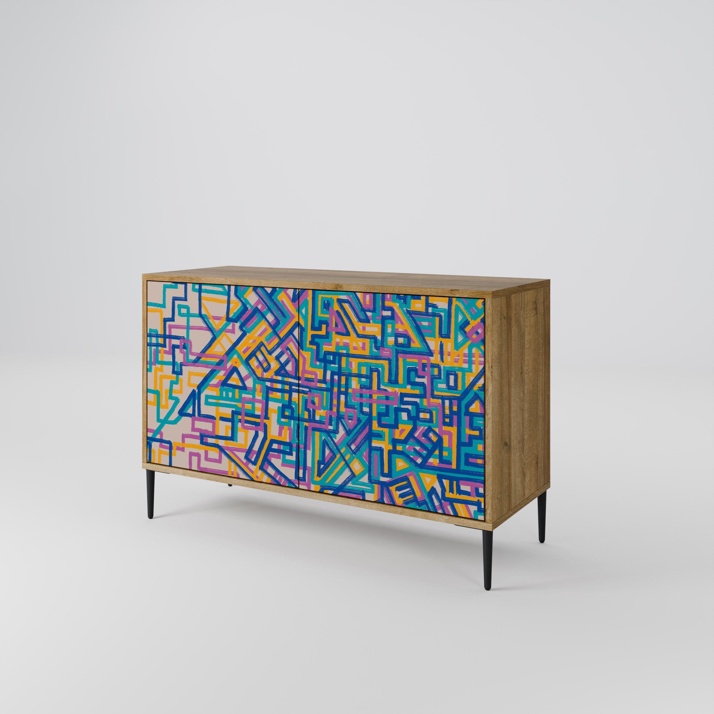 MEMORIES MAP 2-Door Sideboard in Oak Effect