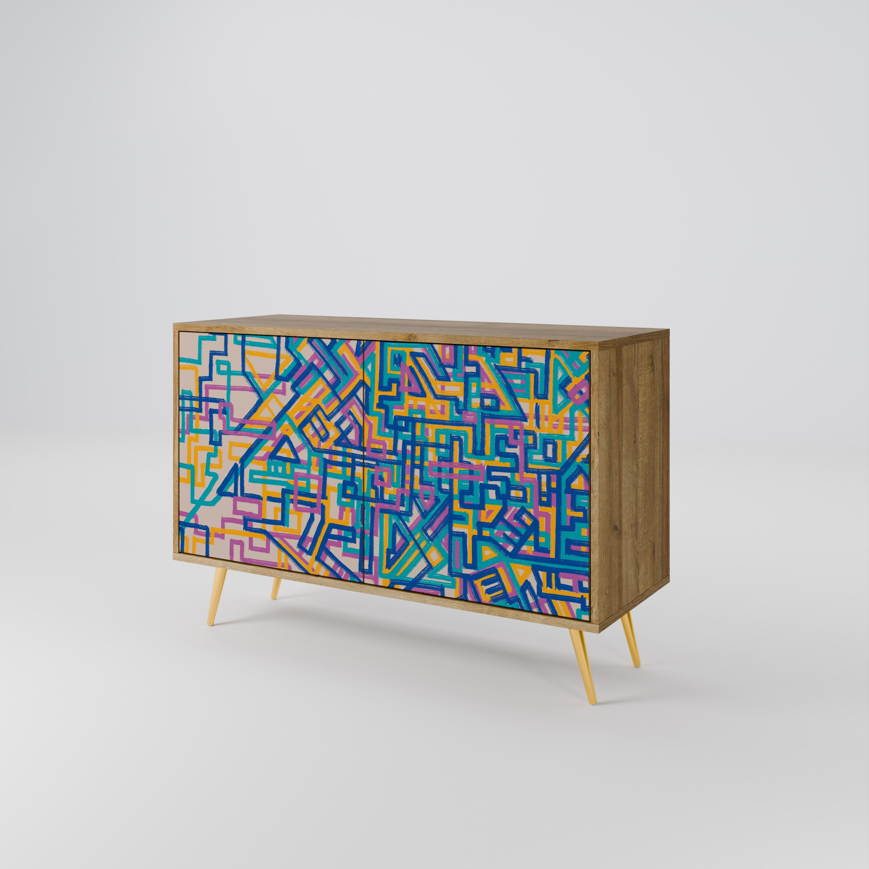 MEMORIES MAP 2-Door Sideboard in Oak Effect