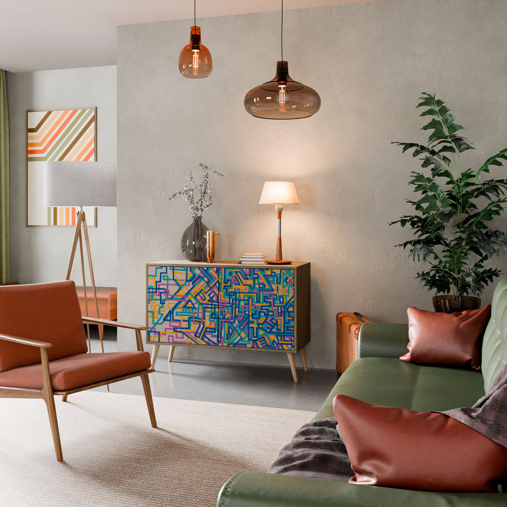 MEMORIES MAP 2-Door Sideboard in Oak Effect