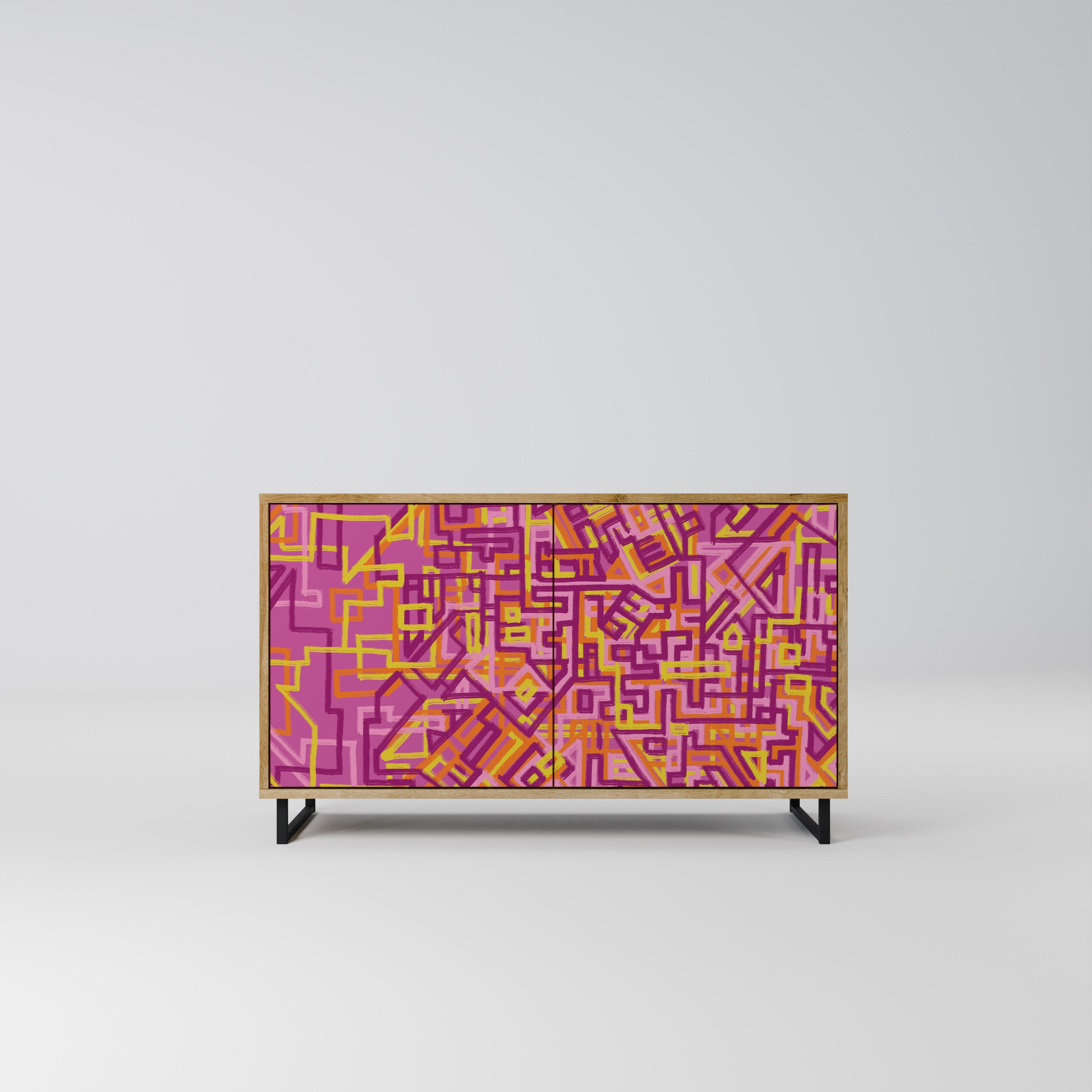 LOVELY MEMORIES 2-Door Sideboard in Oak Effect