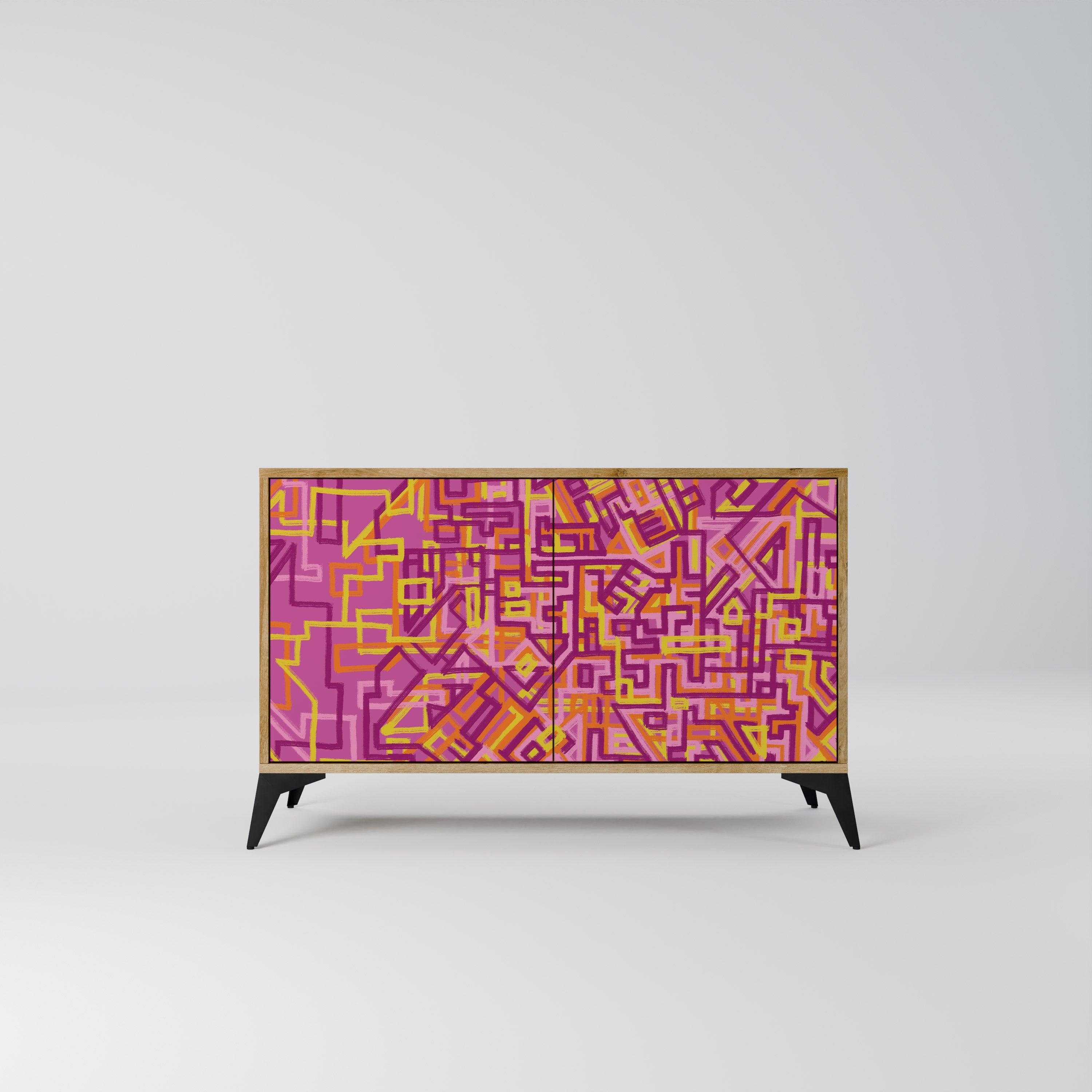 LOVELY MEMORIES 2-Door Sideboard in Oak Effect