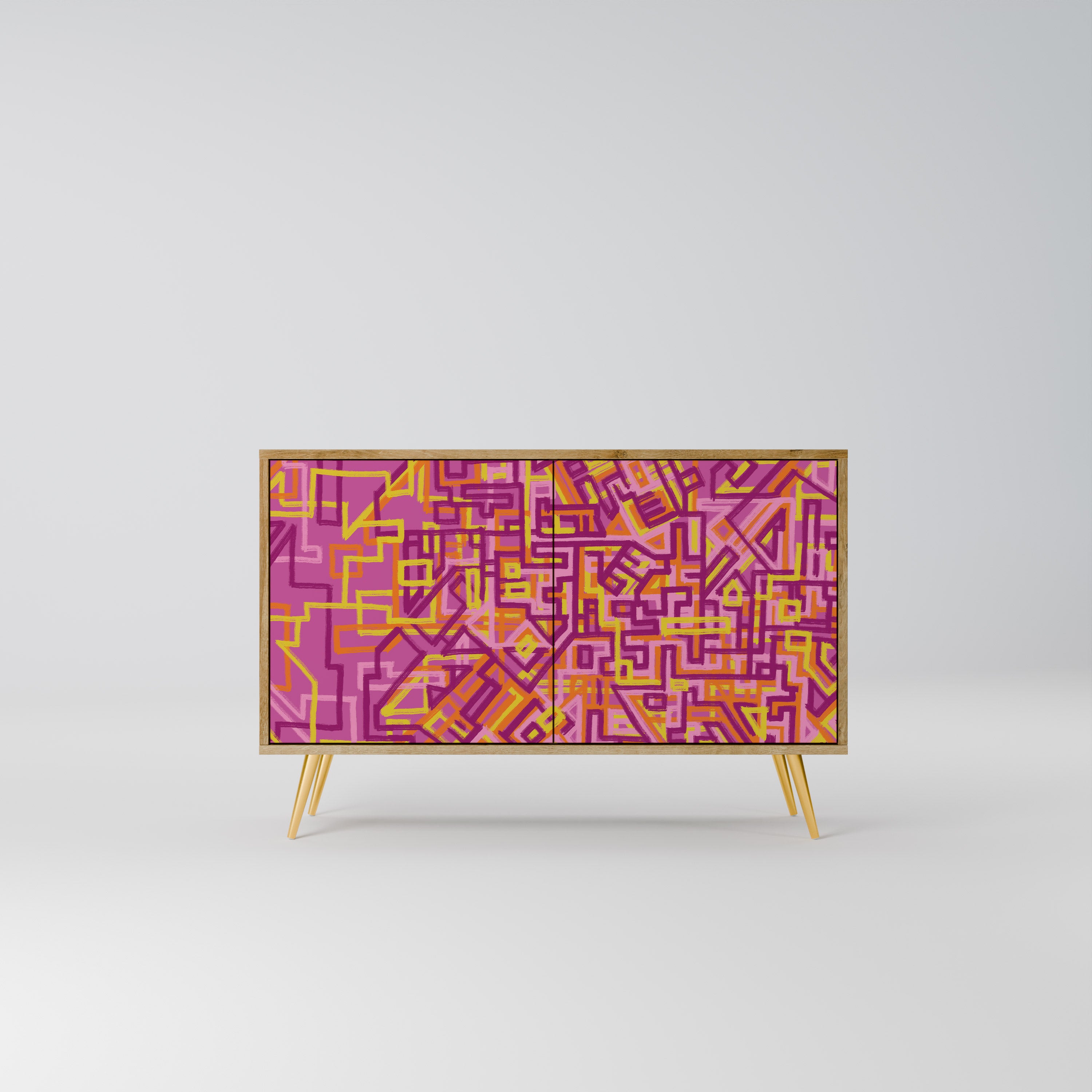 LOVELY MEMORIES 2-Door Sideboard in Oak Effect