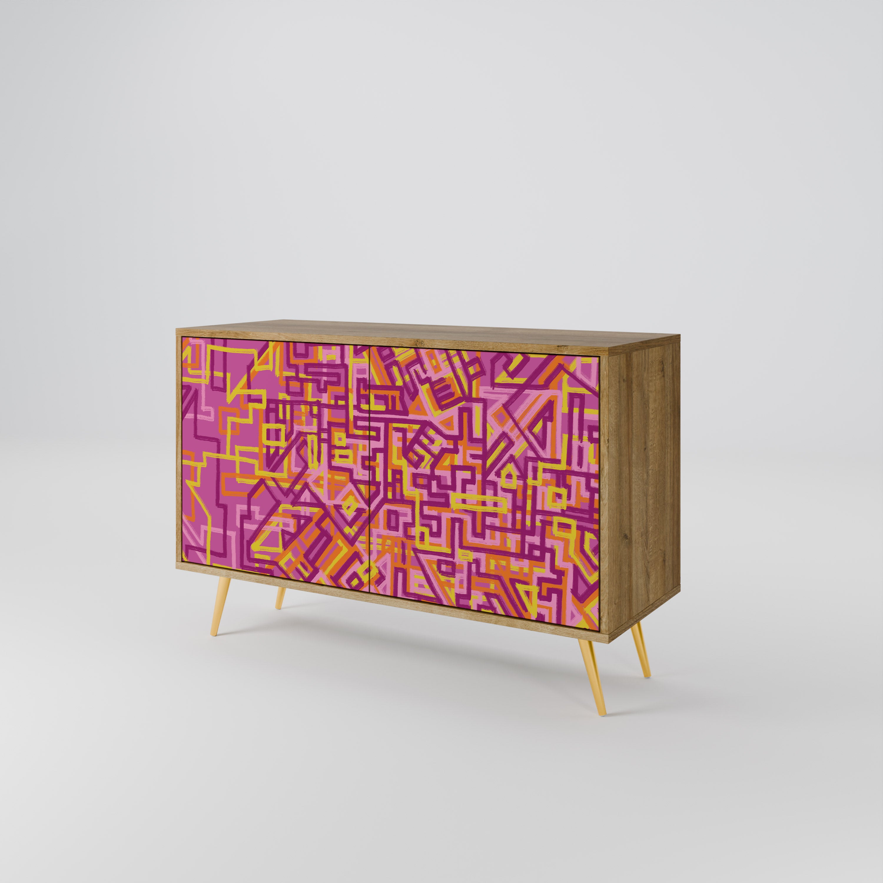 LOVELY MEMORIES 2-Door Sideboard in Oak Effect