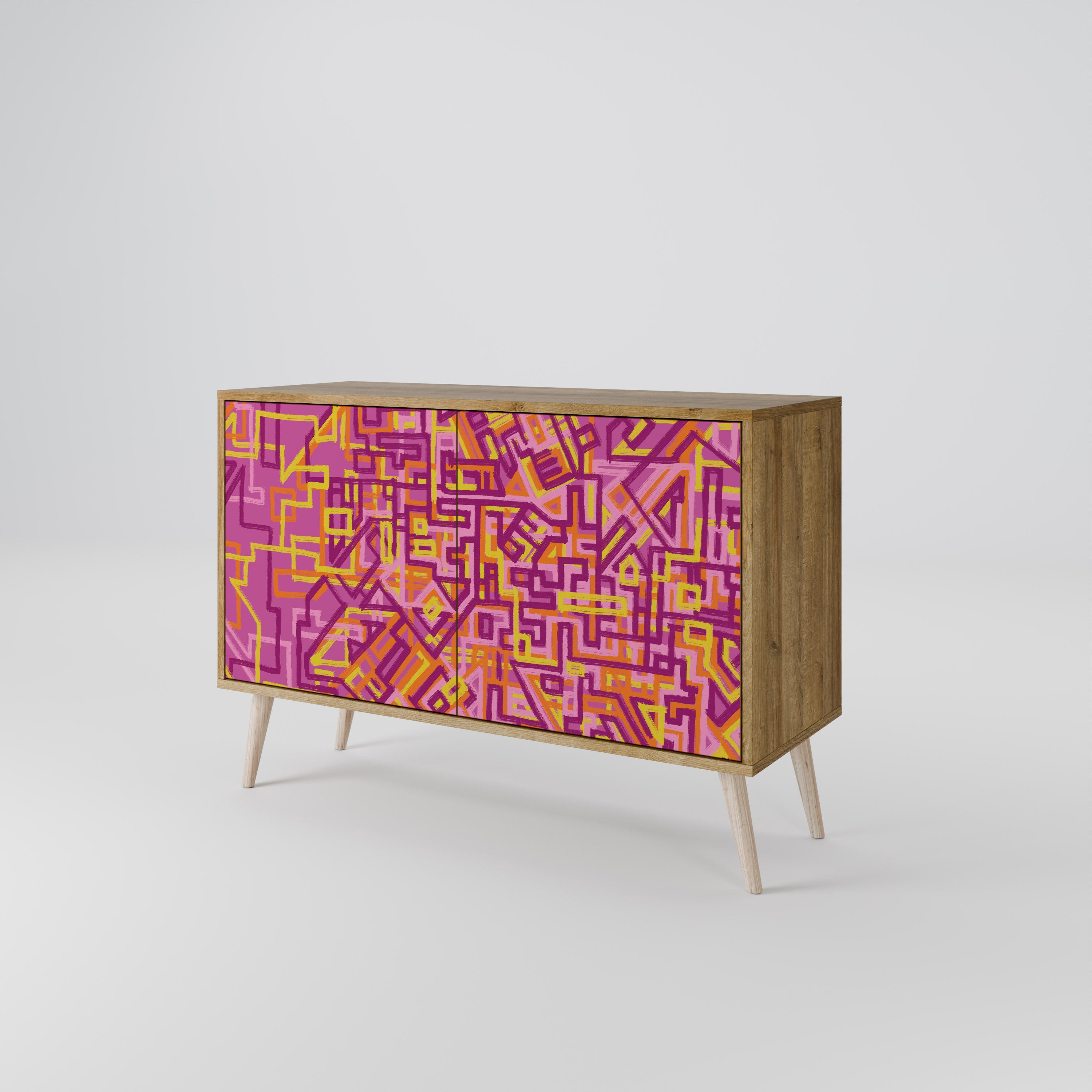 LOVELY MEMORIES 2-Door Sideboard in Oak Effect