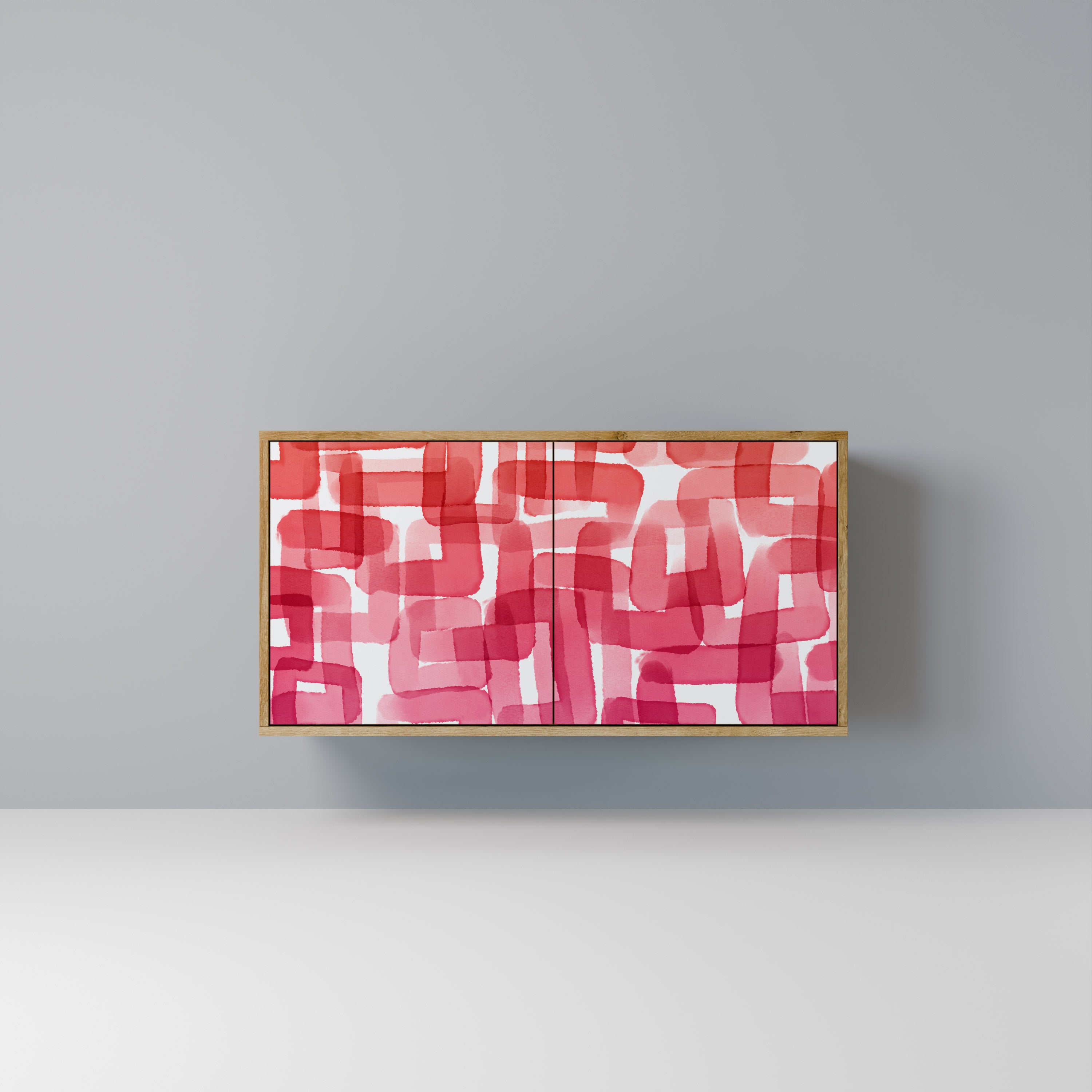 KALEIDOSCOPIC CUBISM 2-Door Sideboard in Oak Effect