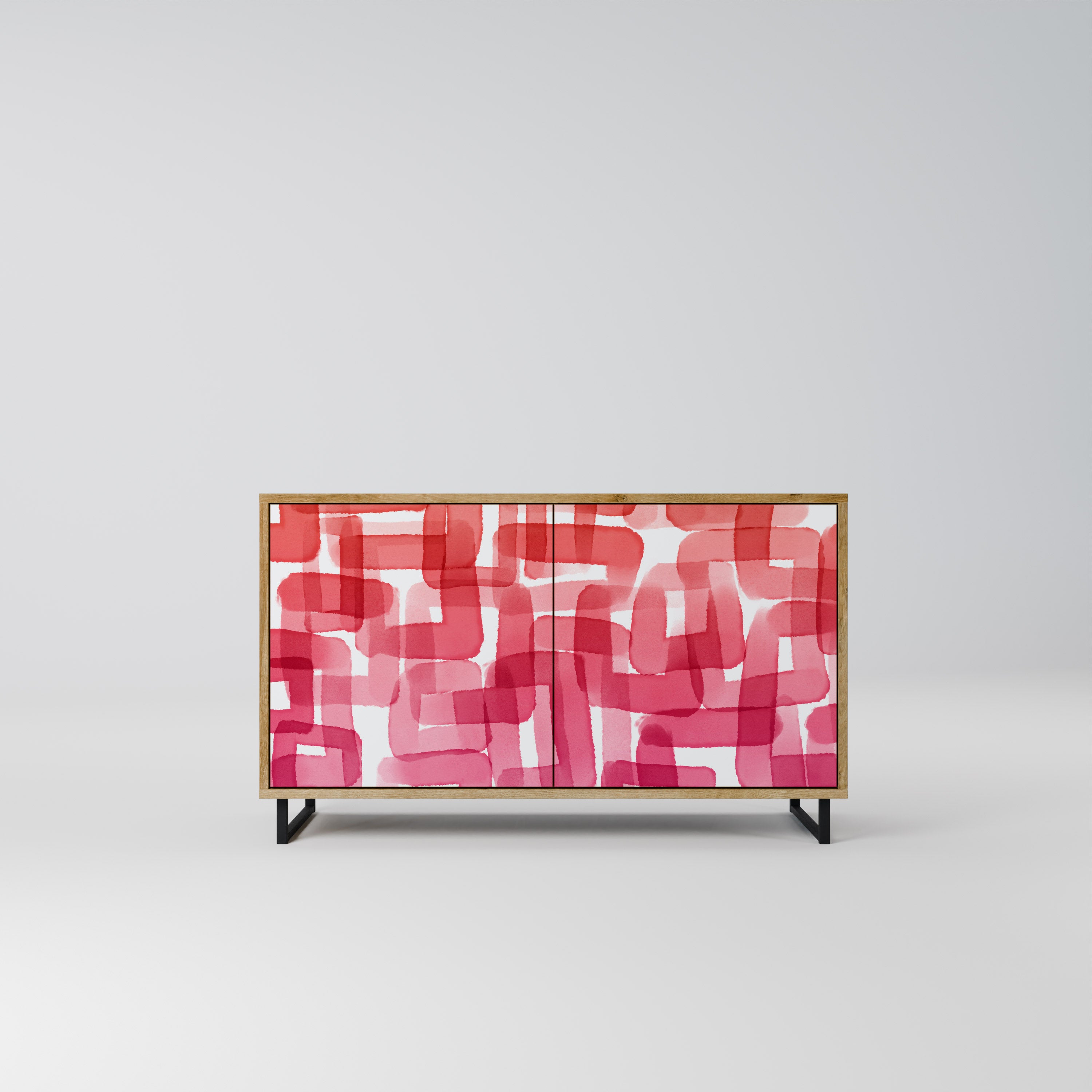 KALEIDOSCOPIC CUBISM 2-Door Sideboard in Oak Effect