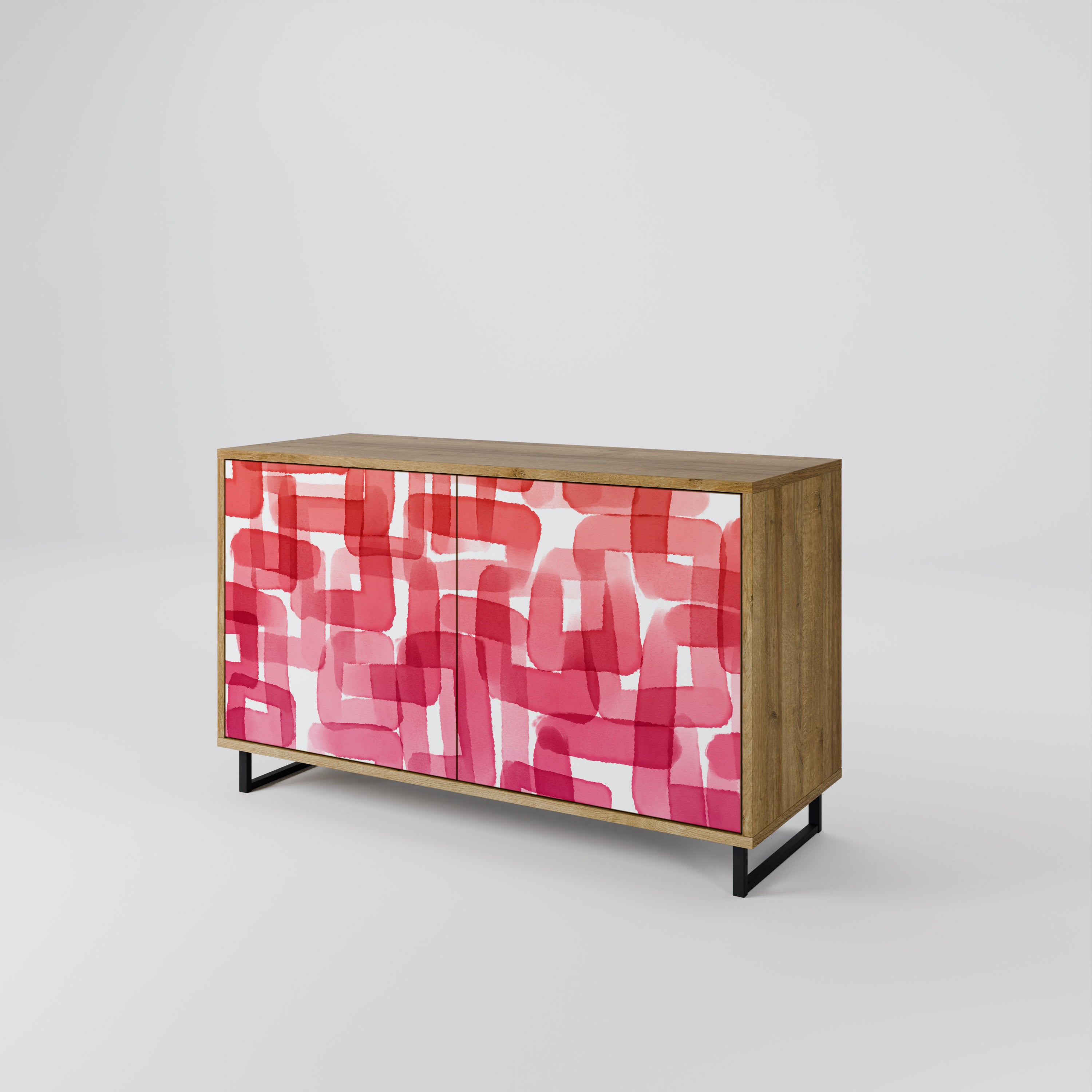 KALEIDOSCOPIC CUBISM 2-Door Sideboard in Oak Effect