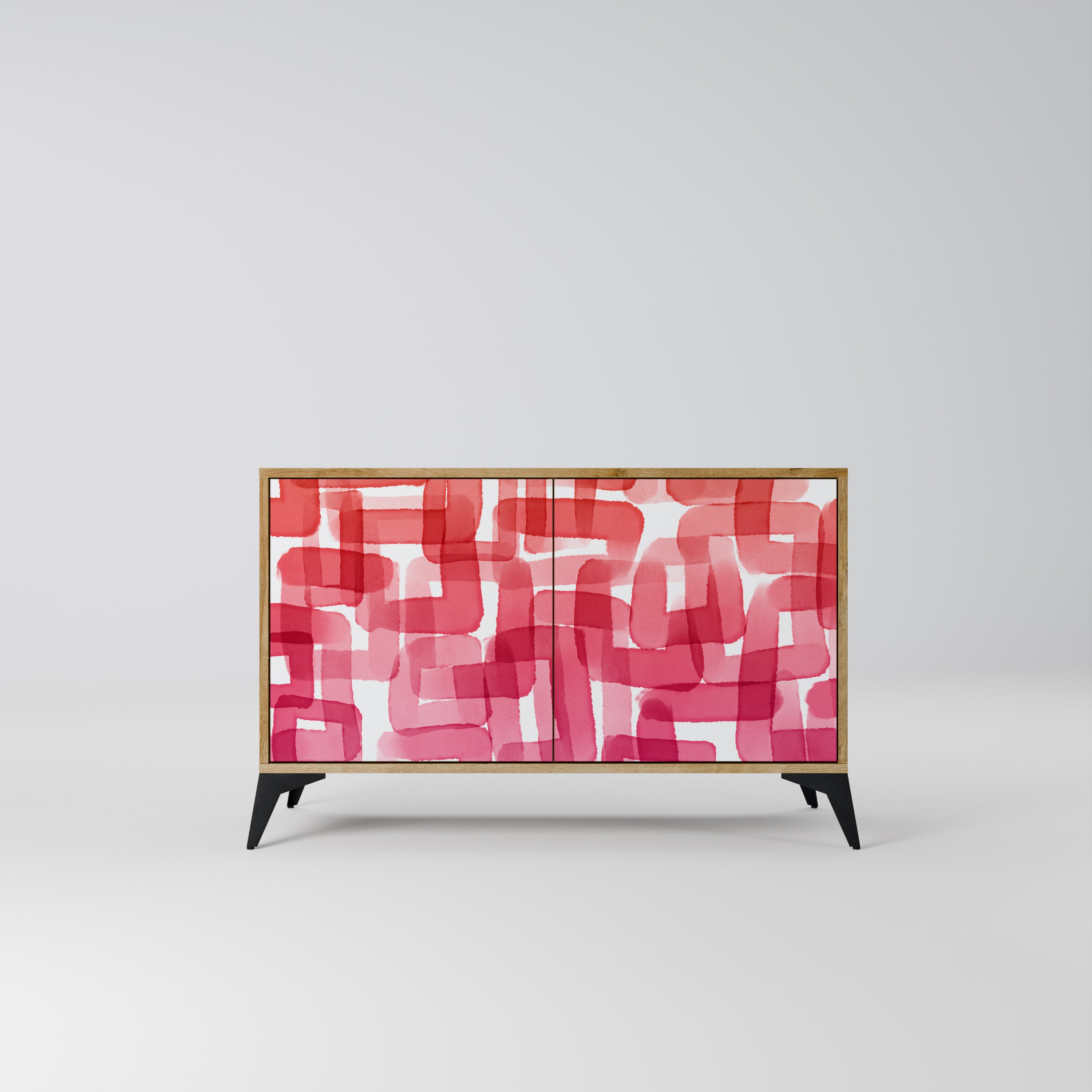 KALEIDOSCOPIC CUBISM 2-Door Sideboard in Oak Effect