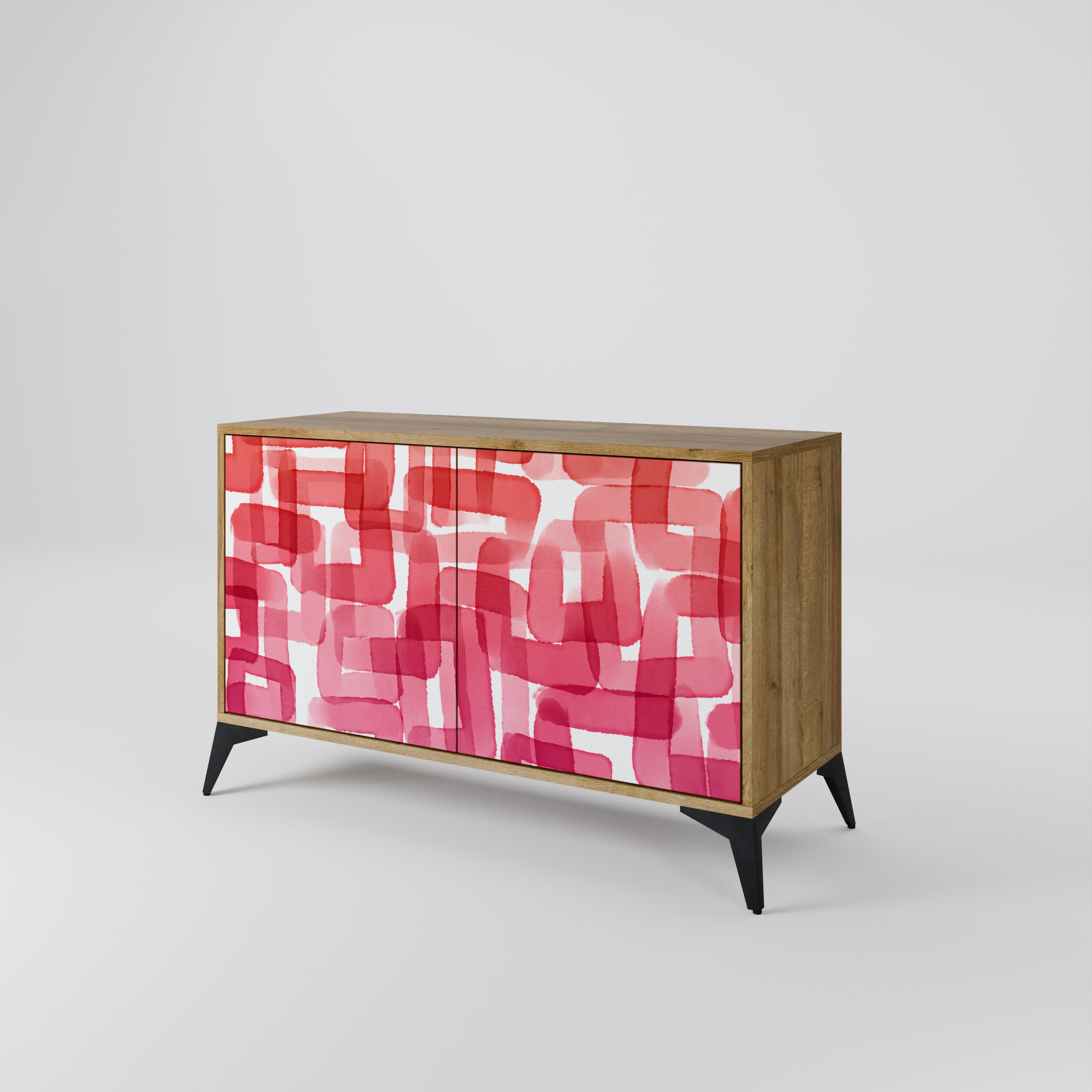 KALEIDOSCOPIC CUBISM 2-Door Sideboard in Oak Effect