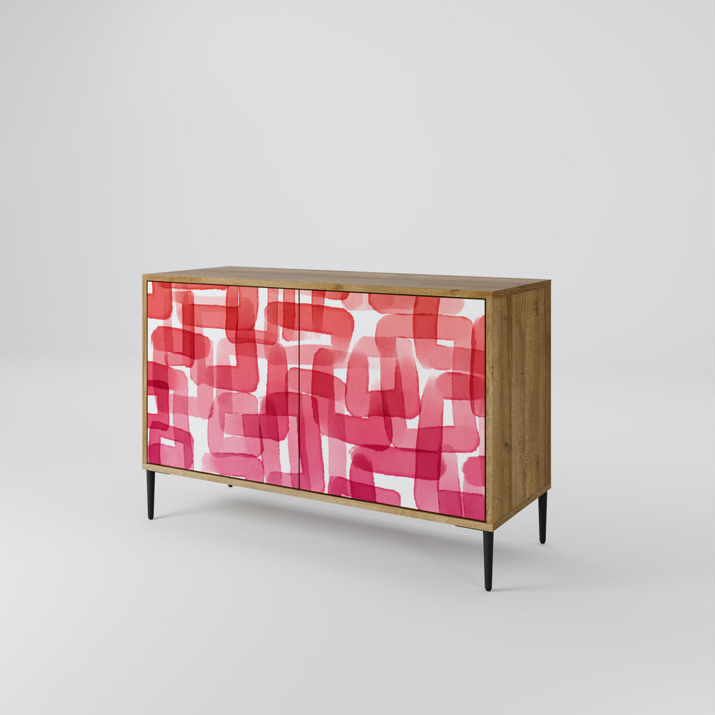 KALEIDOSCOPIC CUBISM 2-Door Sideboard in Oak Effect