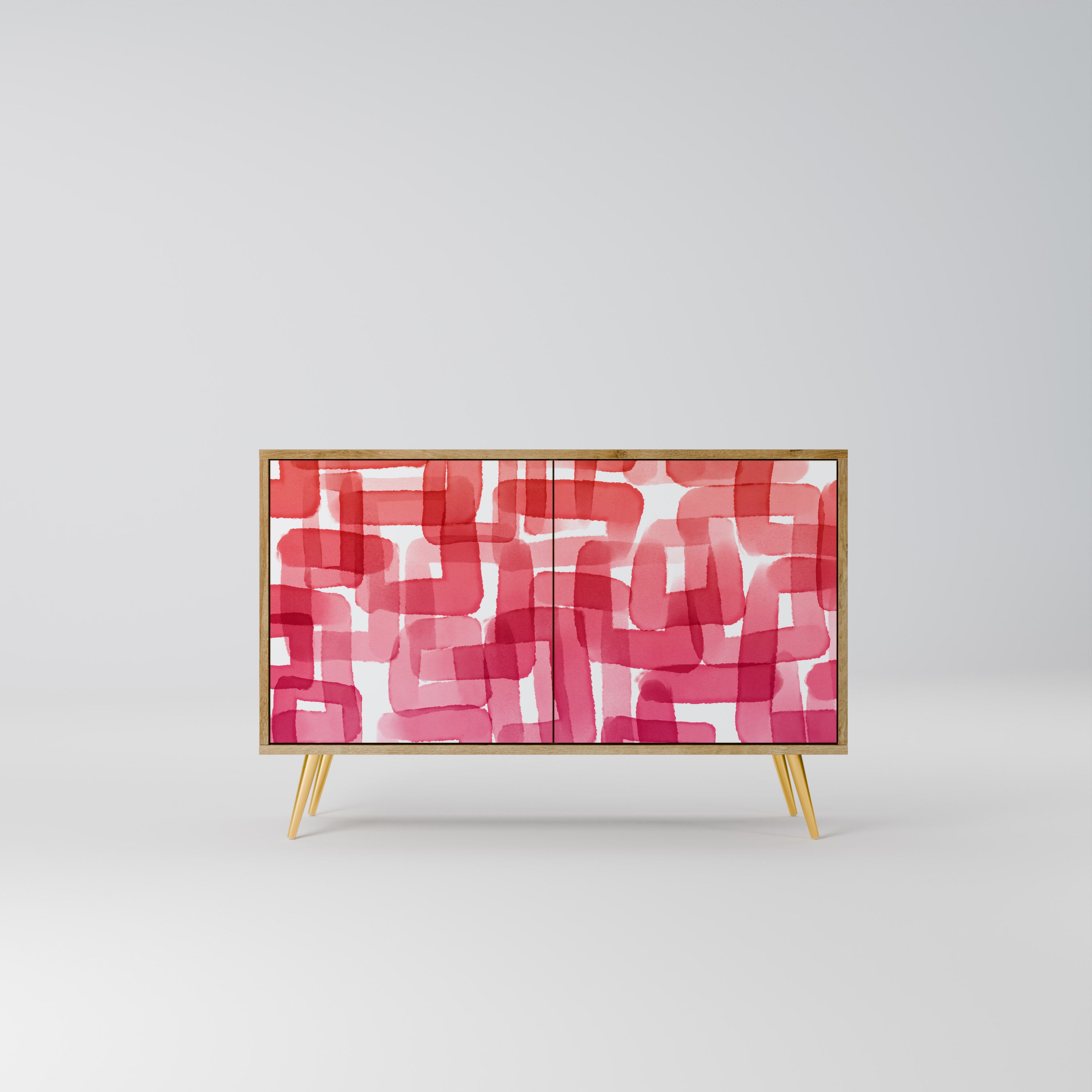 KALEIDOSCOPIC CUBISM 2-Door Sideboard in Oak Effect