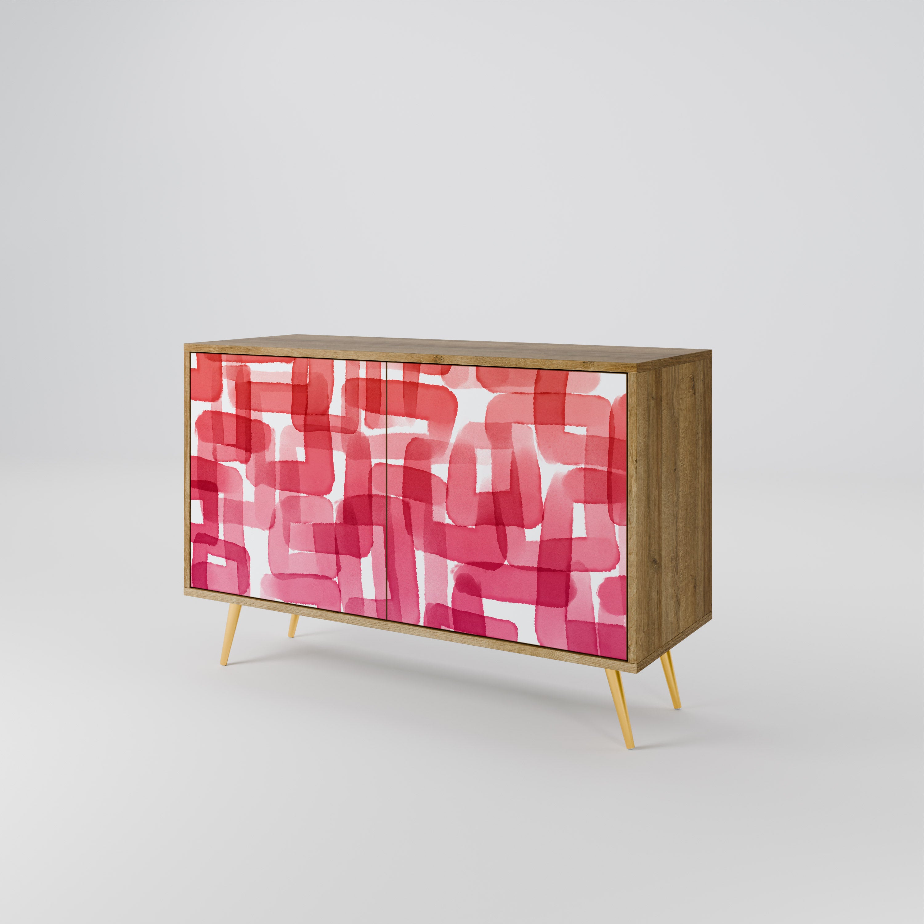 KALEIDOSCOPIC CUBISM 2-Door Sideboard in Oak Effect