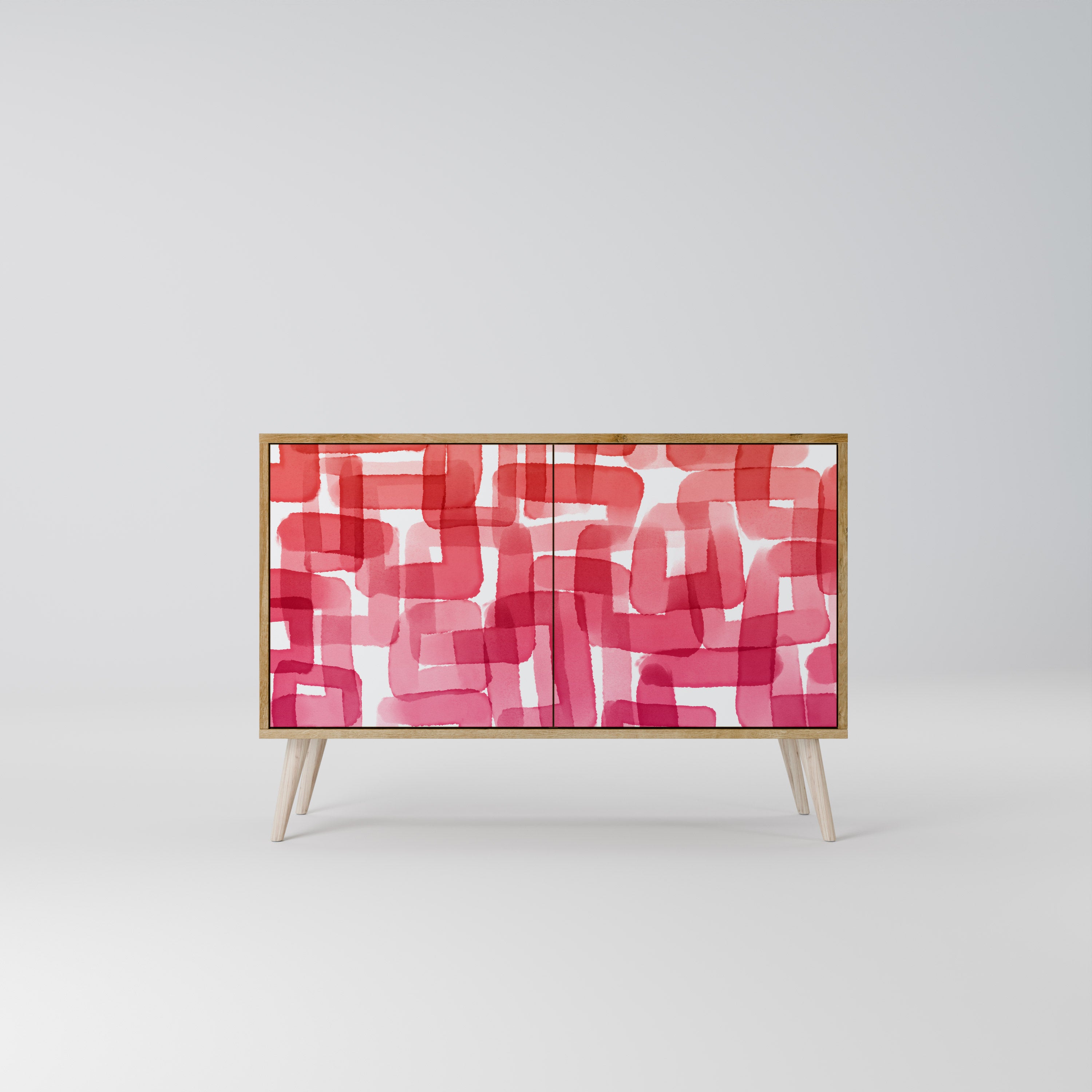 KALEIDOSCOPIC CUBISM 2-Door Sideboard in Oak Effect