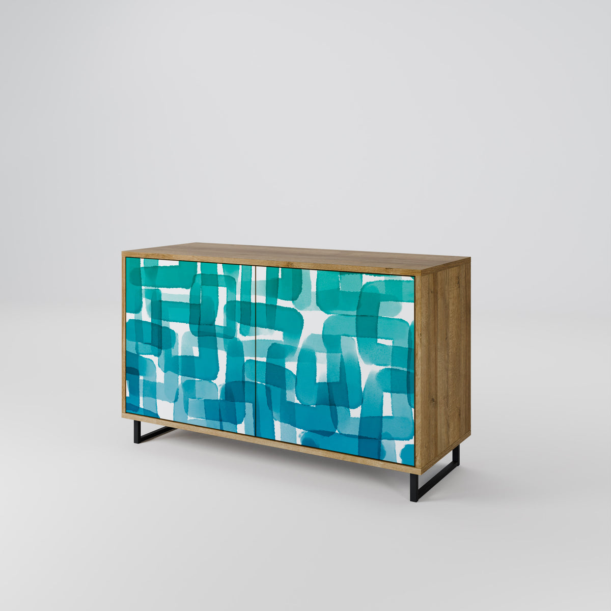TURQUOISE RECTANGLES Aparador de 2 Puertas