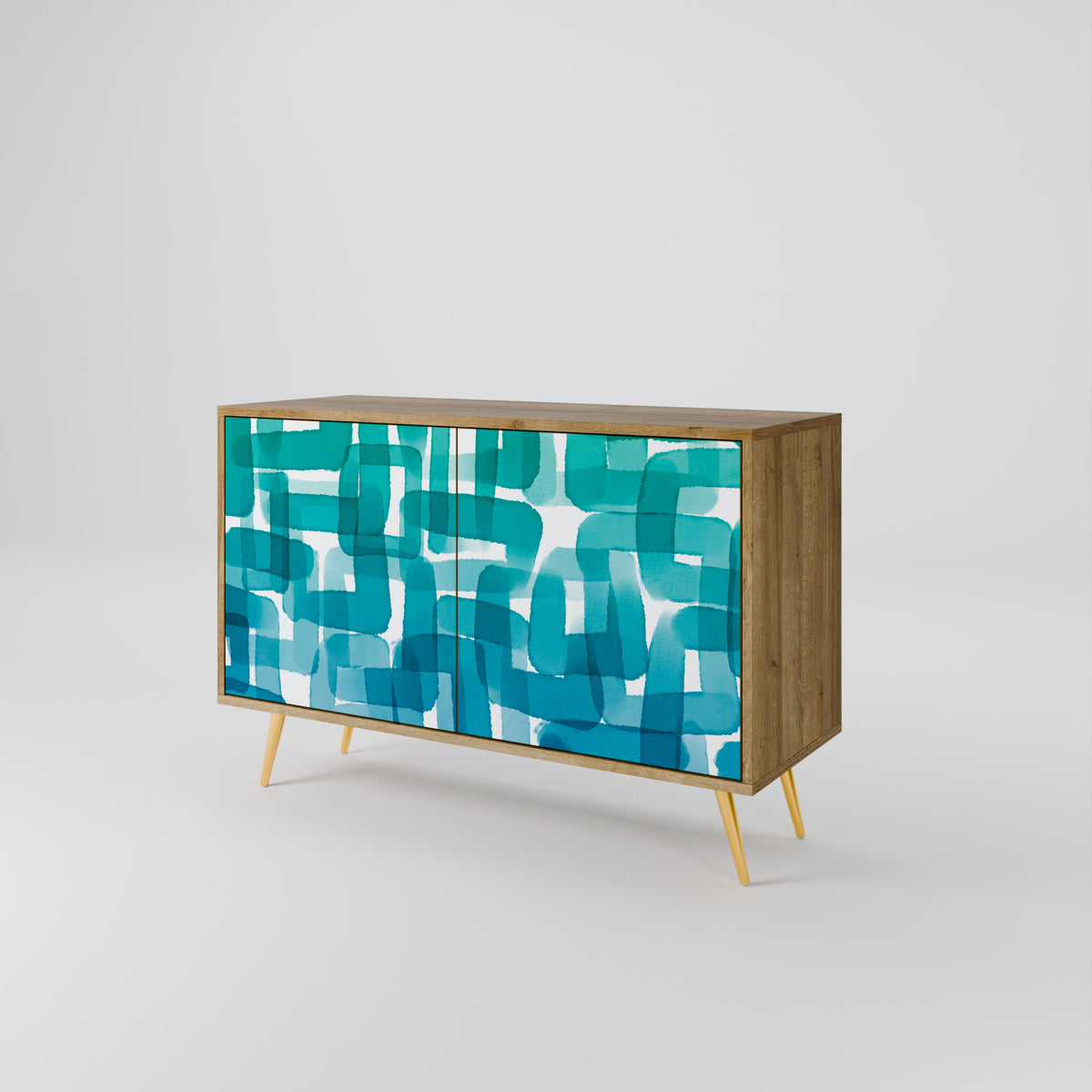 TURQUOISE RECTANGLES Aparador de 2 Puertas