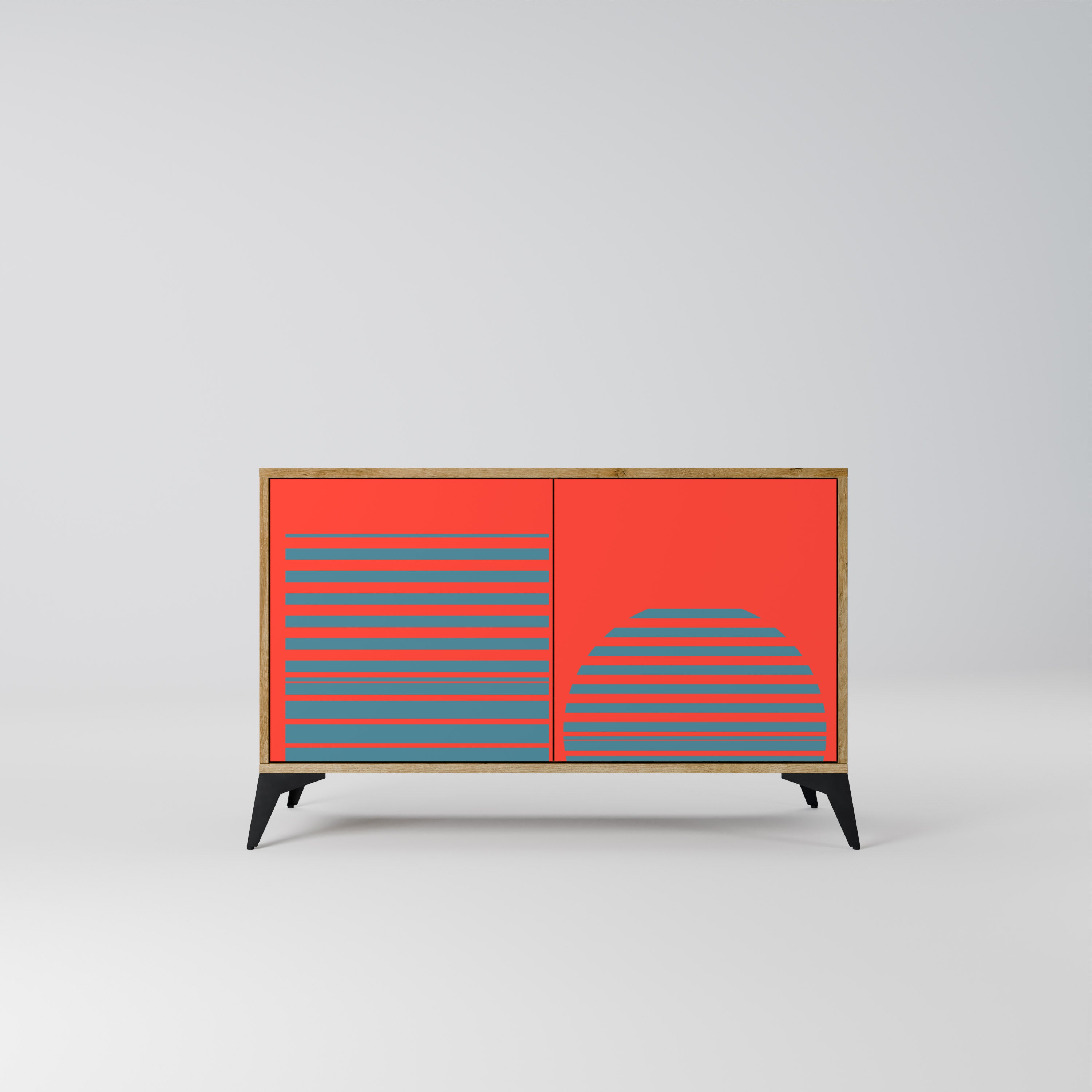 RISING GEOMETRY STARS 2-Door Sideboard in Oak Effect