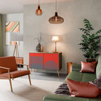 RISING GEOMETRY STARS Aparador de 2 Puertas en Efecto Roble