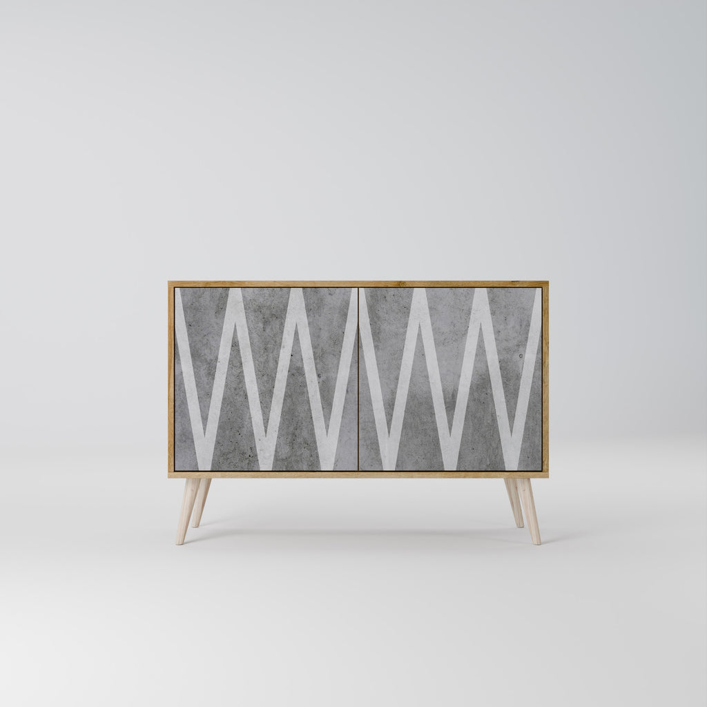 SOLID ZIG ZAG 2-Door Sideboard in Oak Effect