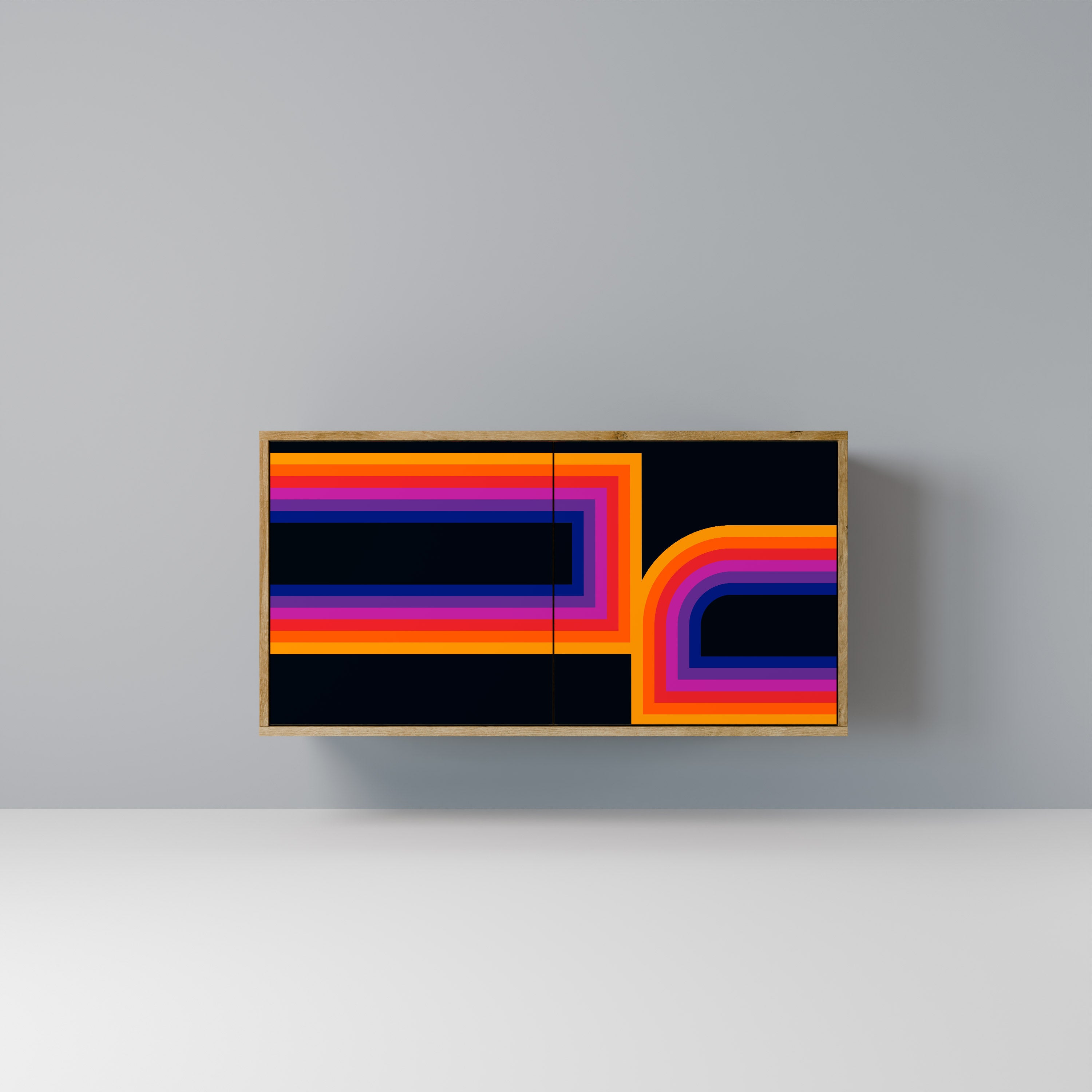 BLINDED BY THE LIGHTS 2-Door Sideboard in Oak Effect