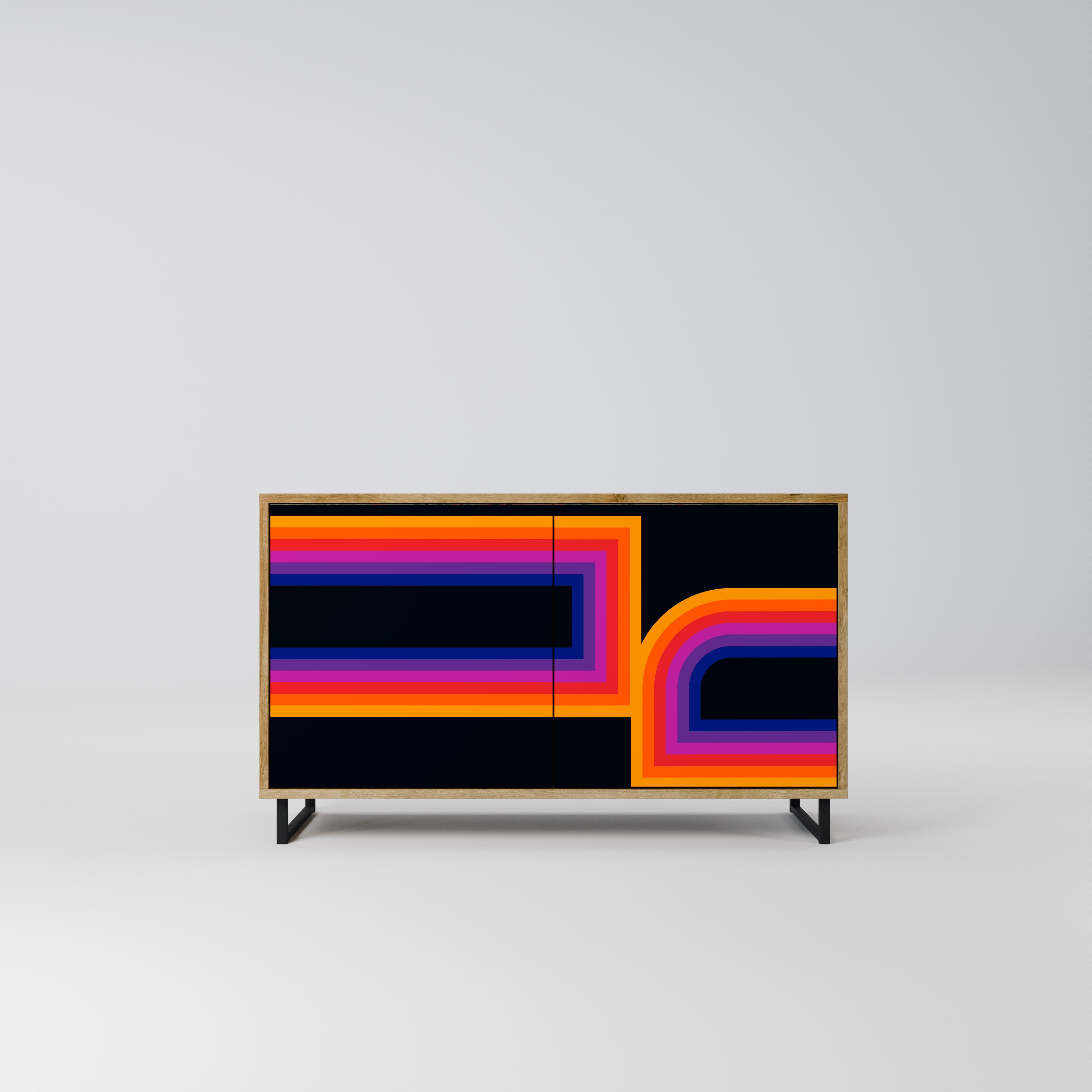 BLINDED BY THE LIGHTS 2-Door Sideboard in Oak Effect