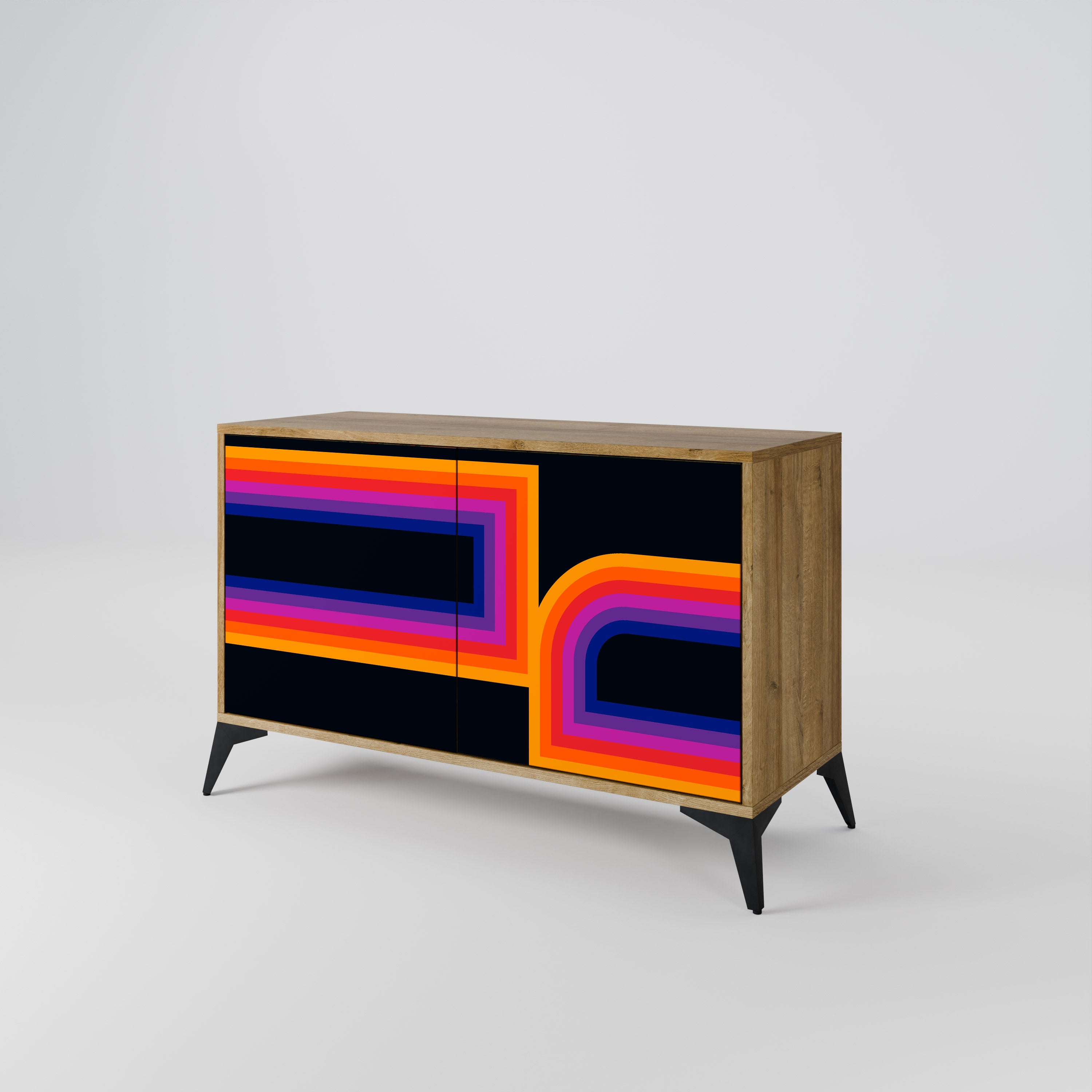 BLINDED BY THE LIGHTS 2-Door Sideboard in Oak Effect