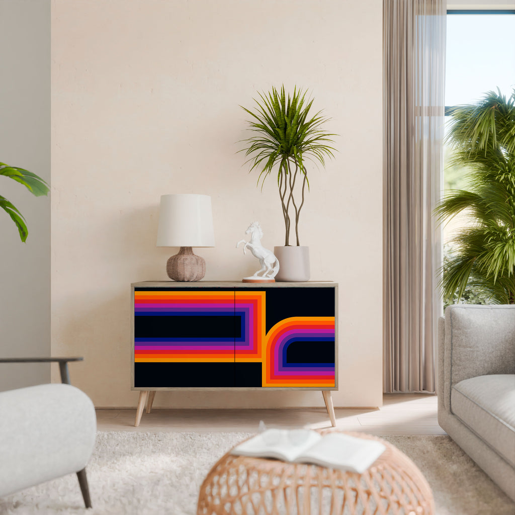 BLINDED BY THE LIGHTS 2-Door Sideboard in Oak Effect