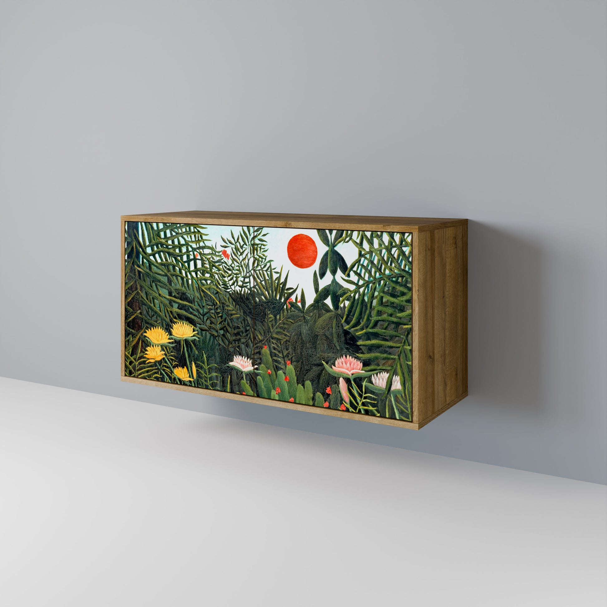 Aparador de 2 puertas VIRGIN FOREST WITH SUNSET efecto roble