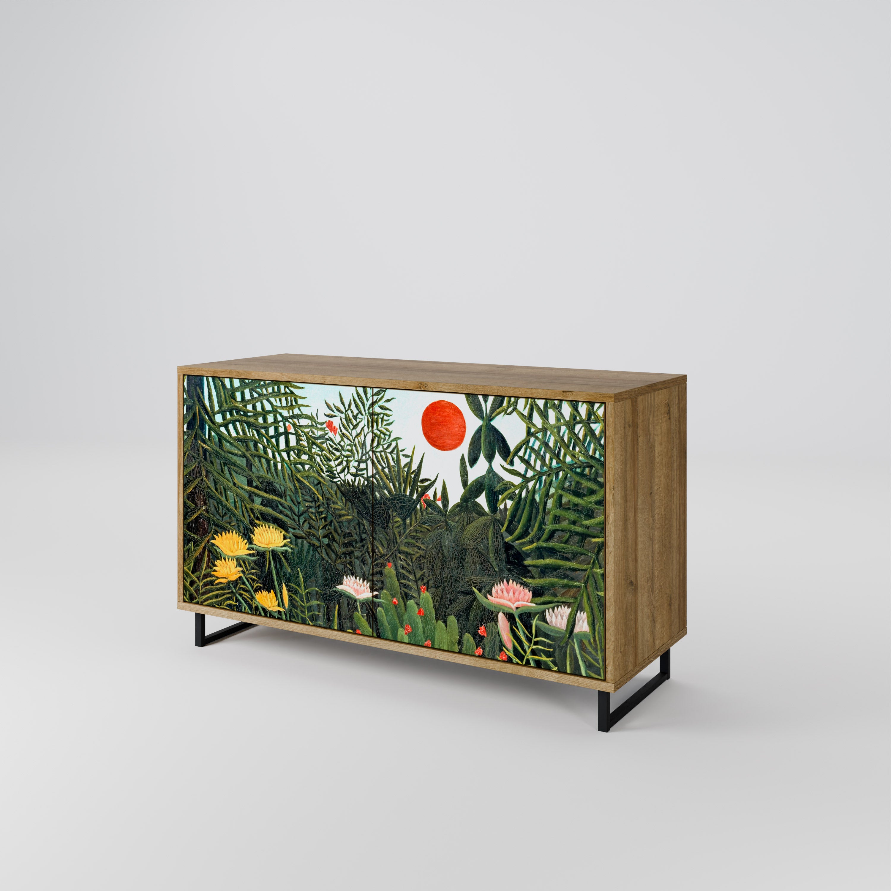 VIRGIN FOREST WITH SUNSET 2-Door Sideboard in Oak Effect