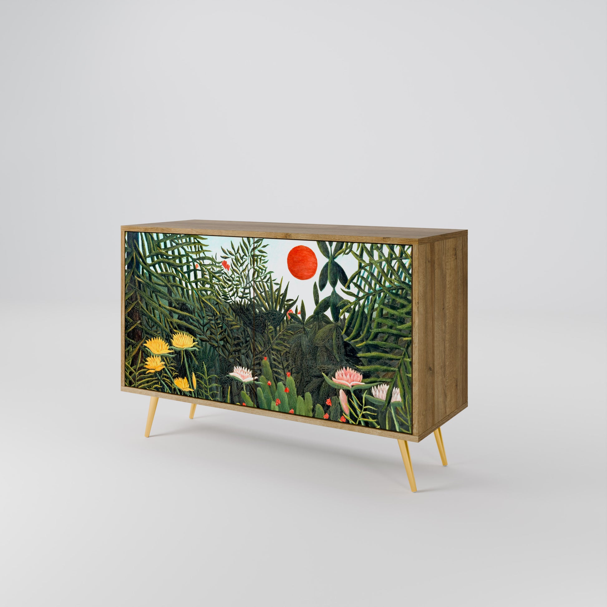Aparador de 2 puertas VIRGIN FOREST WITH SUNSET efecto roble
