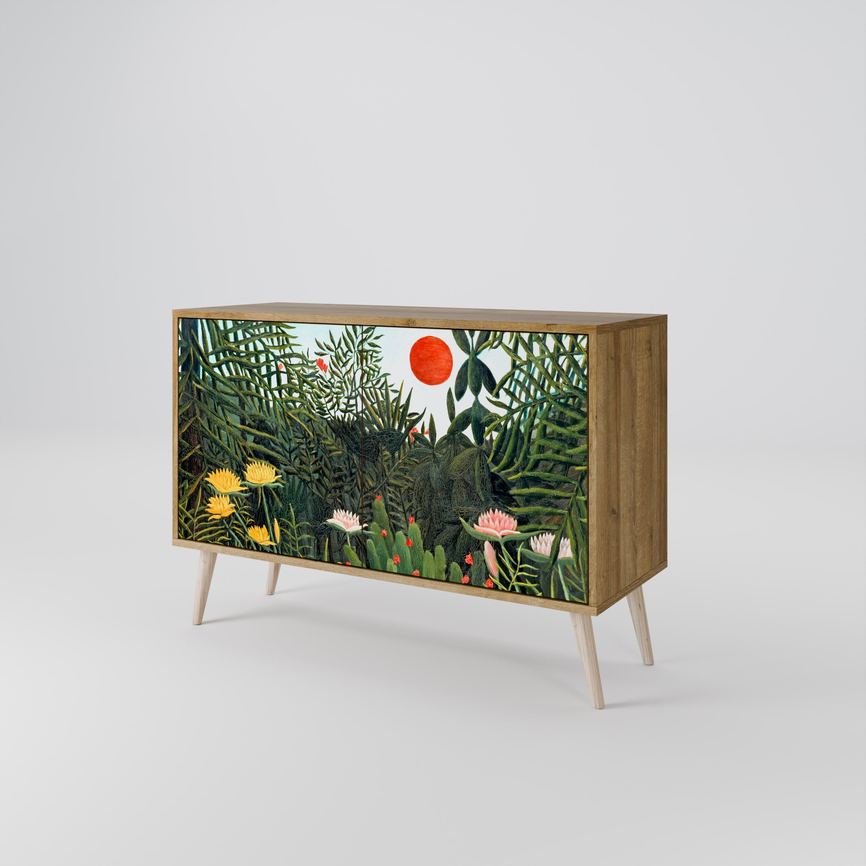 VIRGIN FOREST WITH SUNSET 2-Door Sideboard in Oak Effect