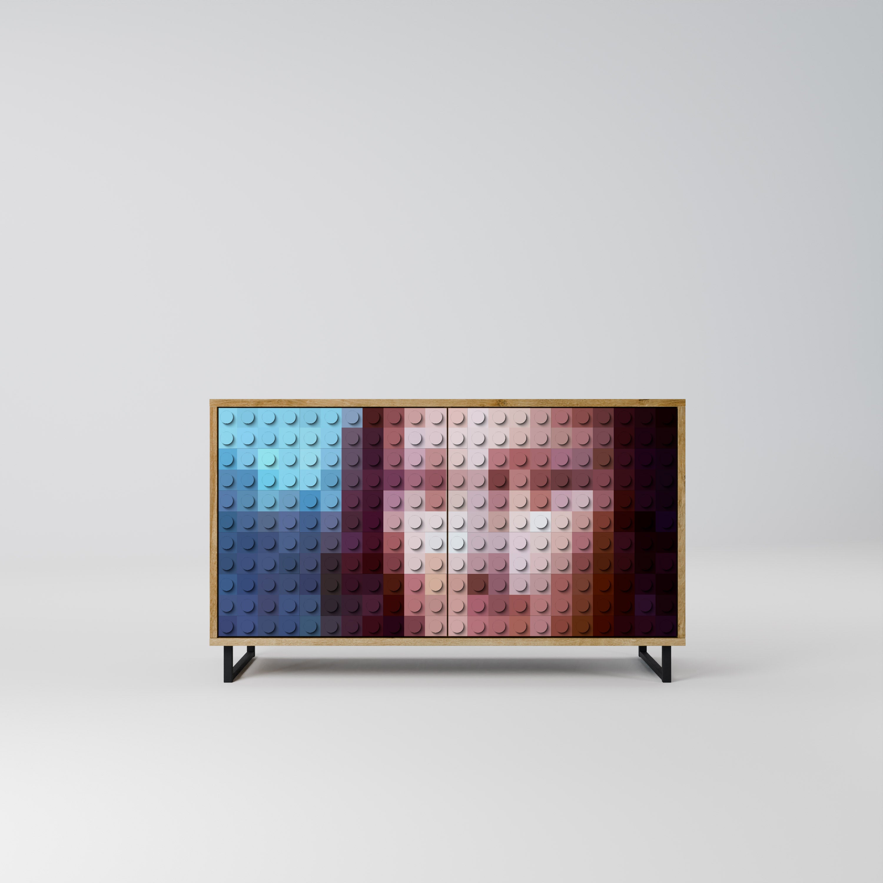 CONSTRUCTIVE ART 2-Door Sideboard in Oak Effect