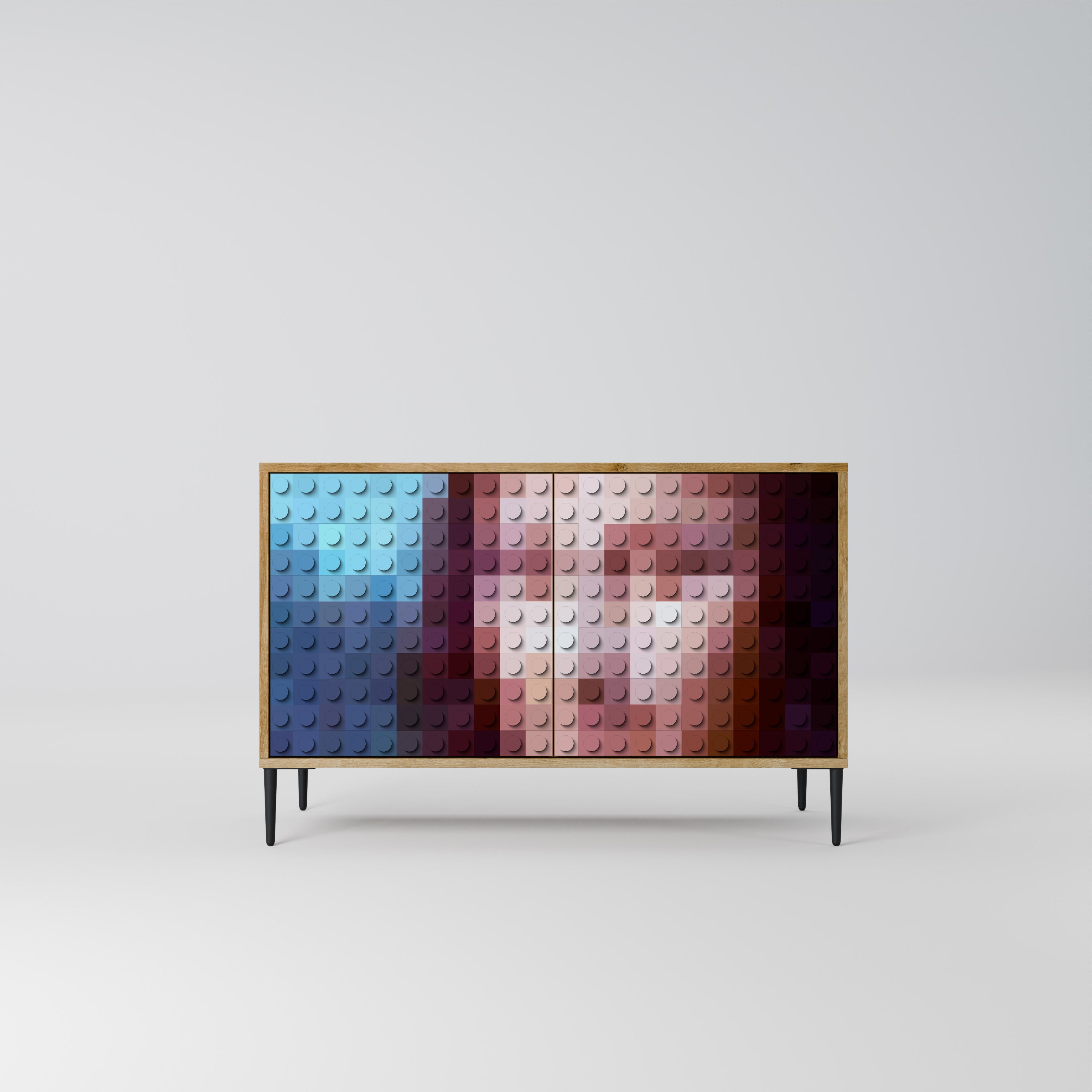 CONSTRUCTIVE ART 2-Door Sideboard in Oak Effect