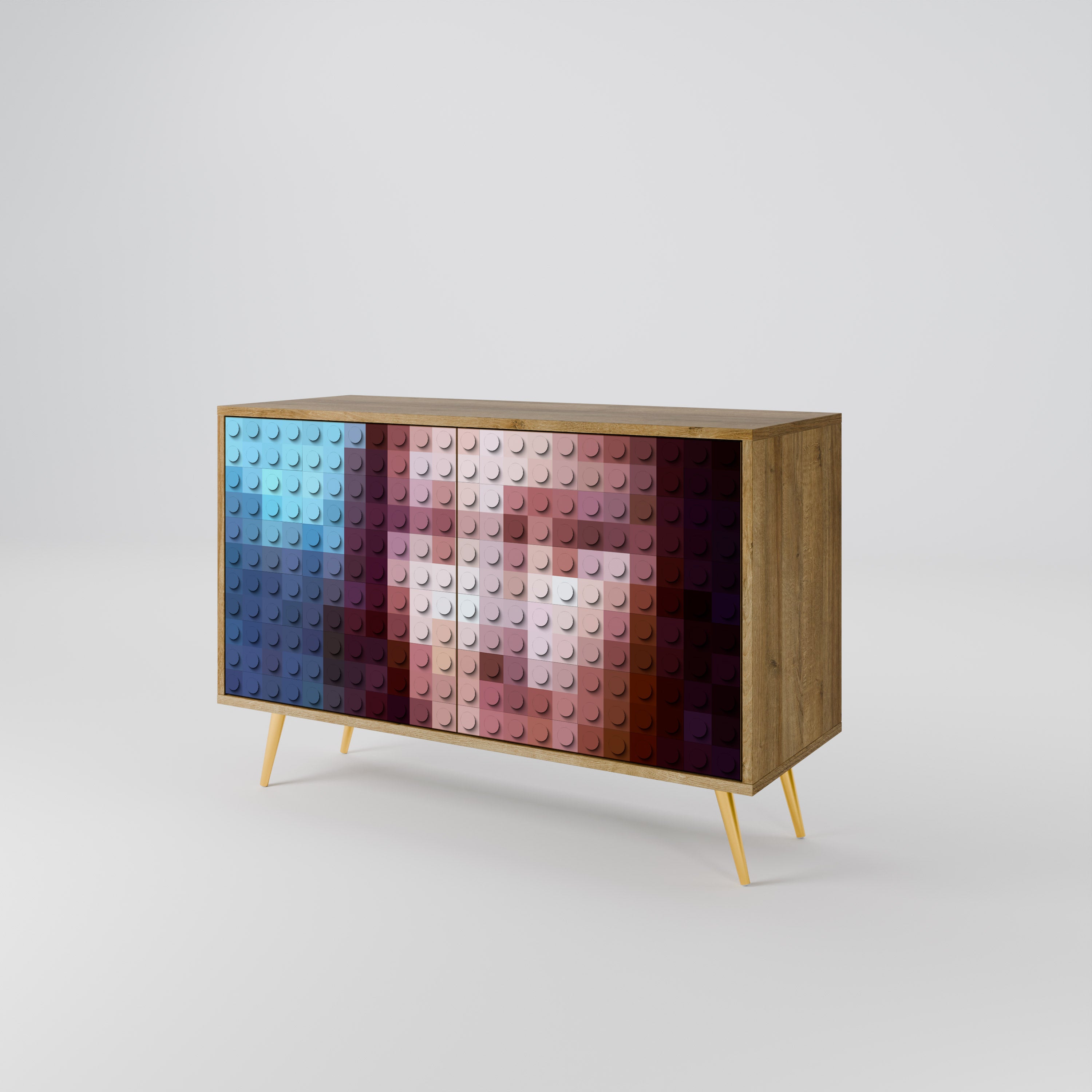 CONSTRUCTIVE ART 2-Door Sideboard in Oak Effect