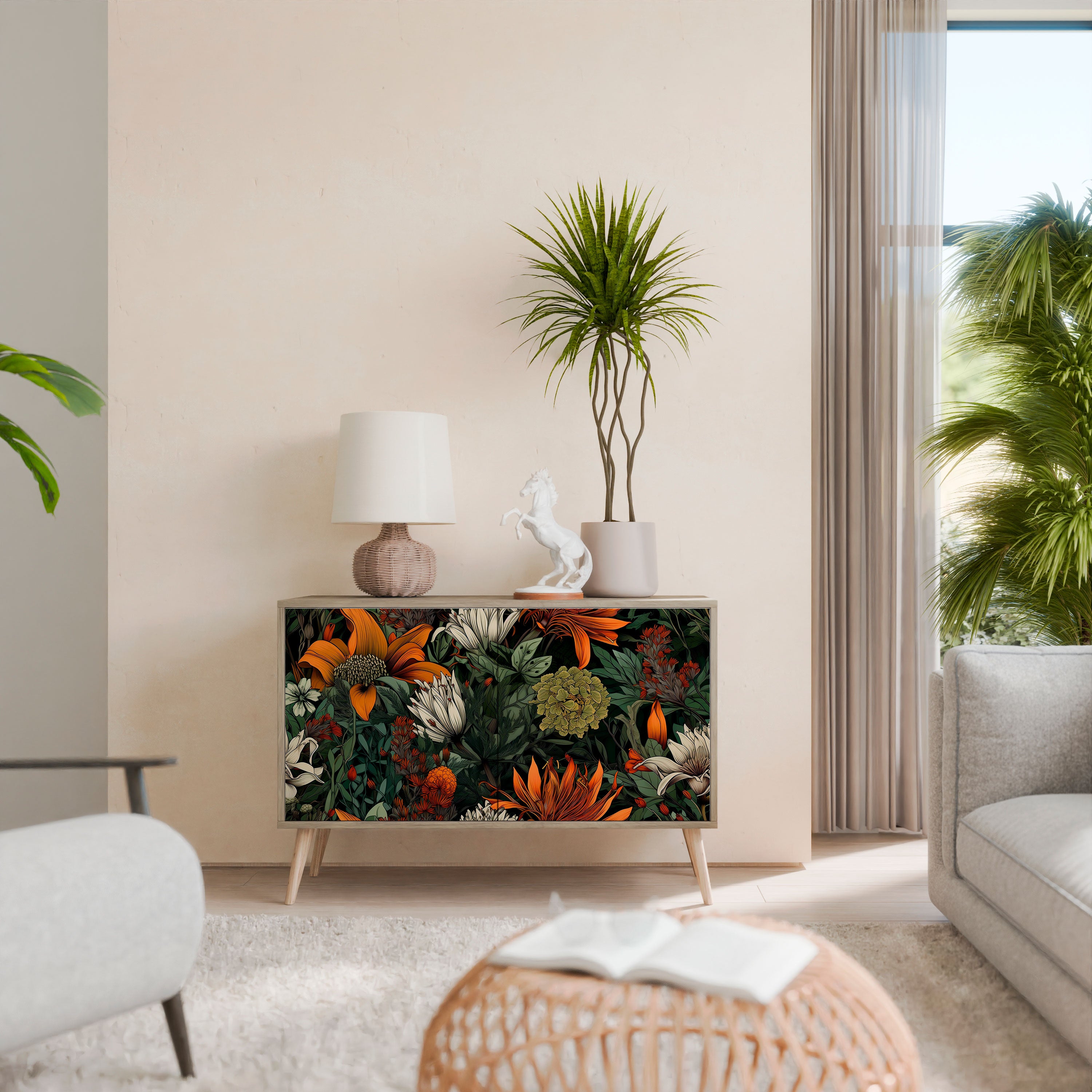 MIDNIGHT SPROUT 2-Door Sideboard in Oak Effect