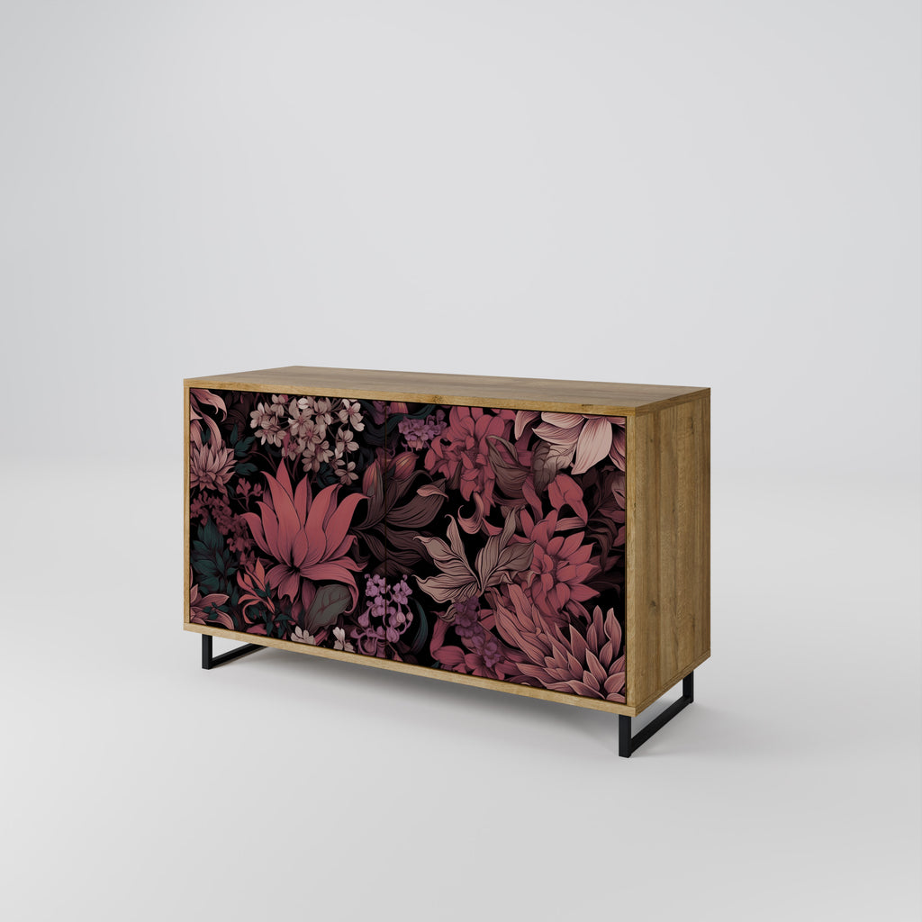 FLORAL WHISPER 2-Door Sideboard in Oak Effect