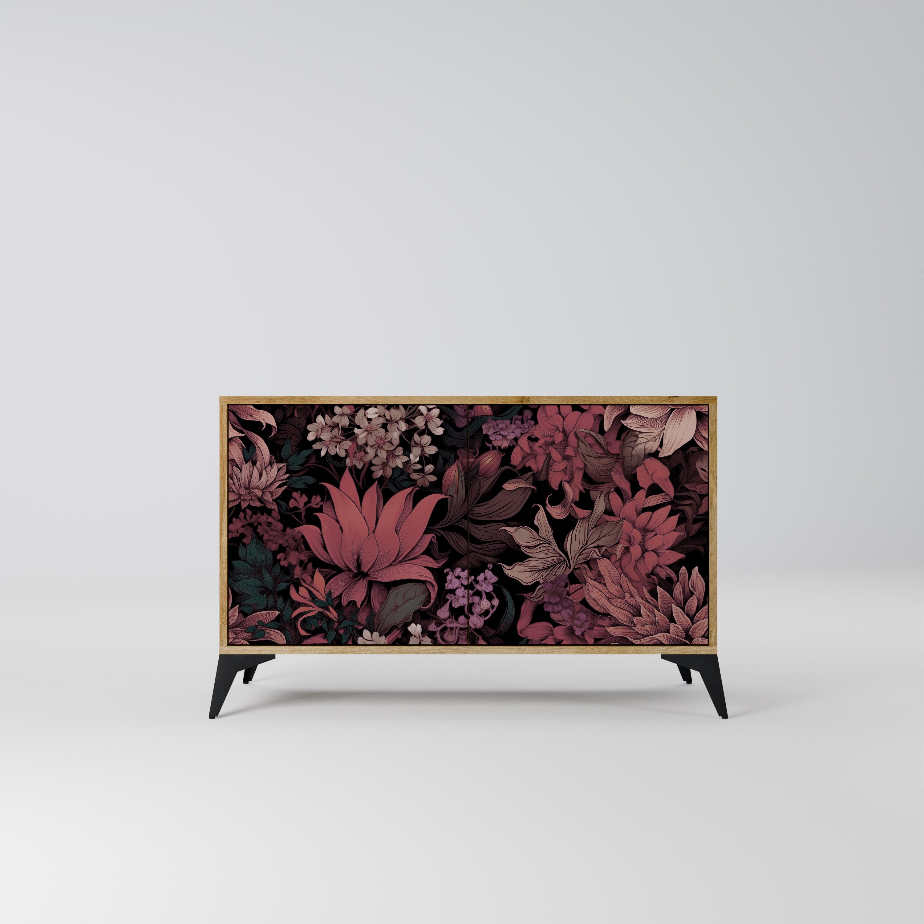 FLORAL WHISPER 2-Door Sideboard in Oak Effect