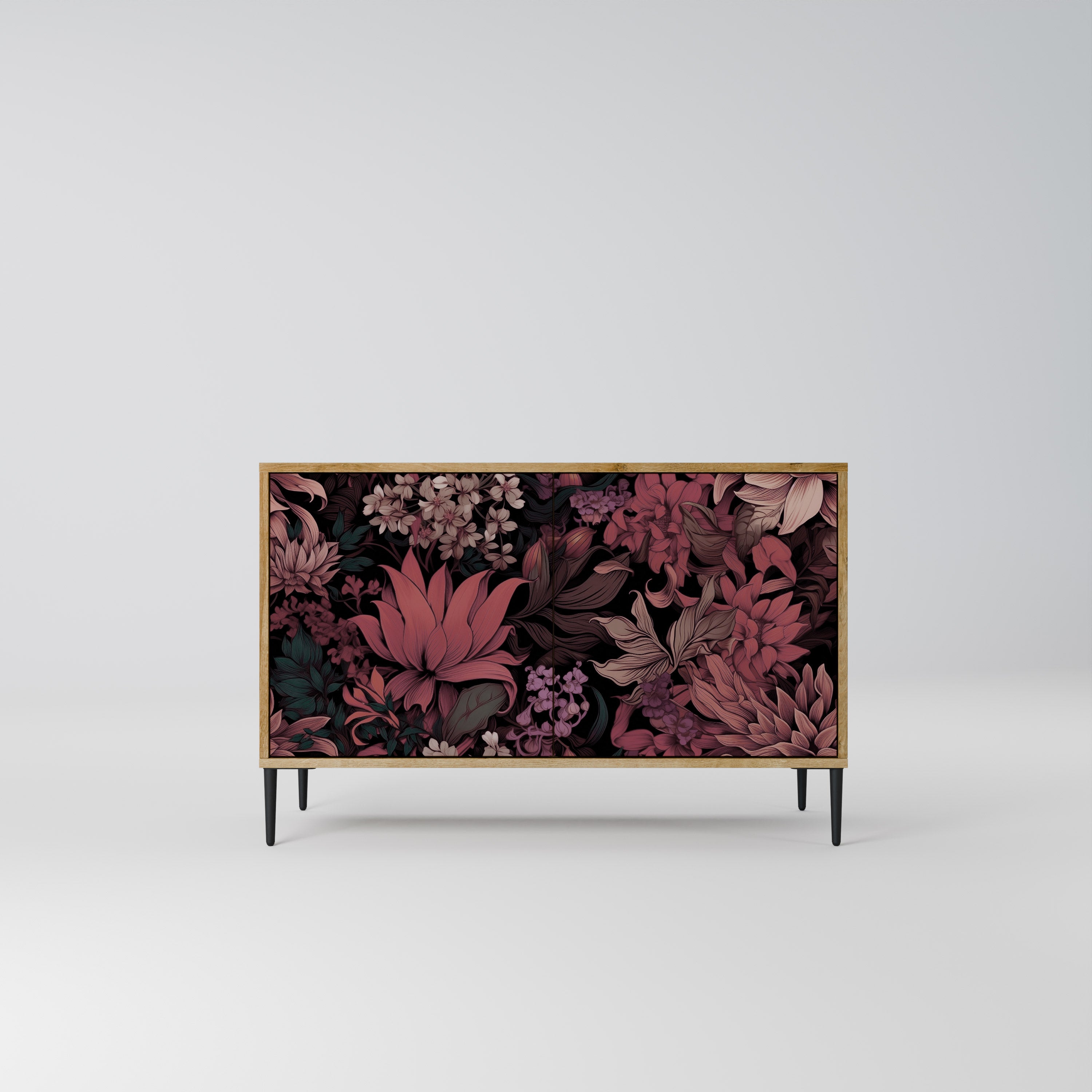 FLORAL WHISPER 2-Door Sideboard in Oak Effect