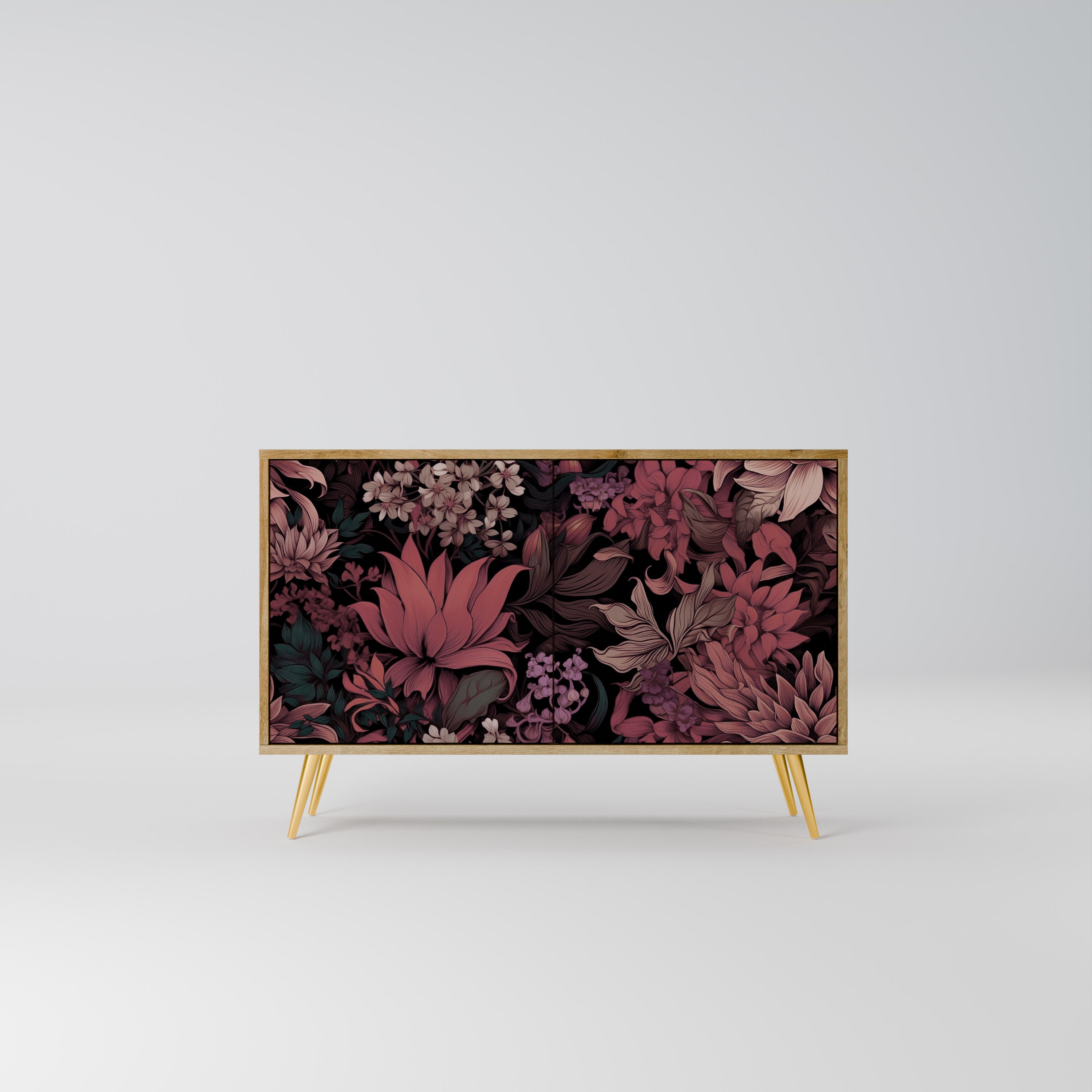 FLORAL WHISPER 2-Door Sideboard in Oak Effect