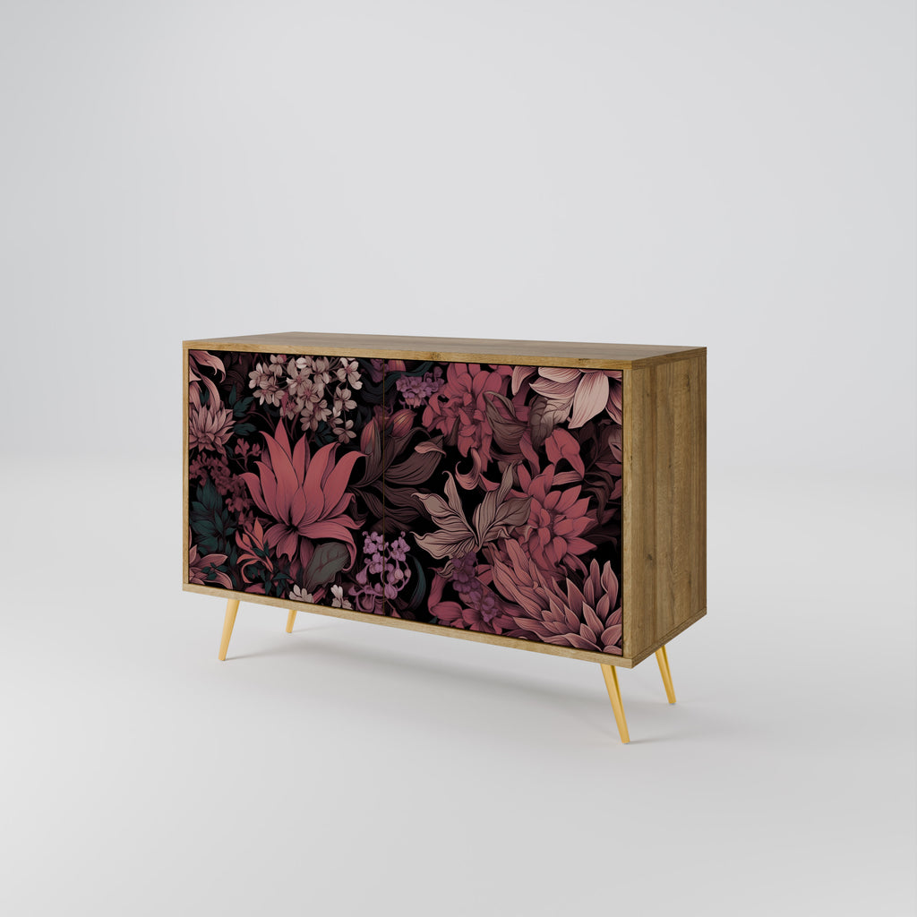FLORAL WHISPER 2-Door Sideboard in Oak Effect