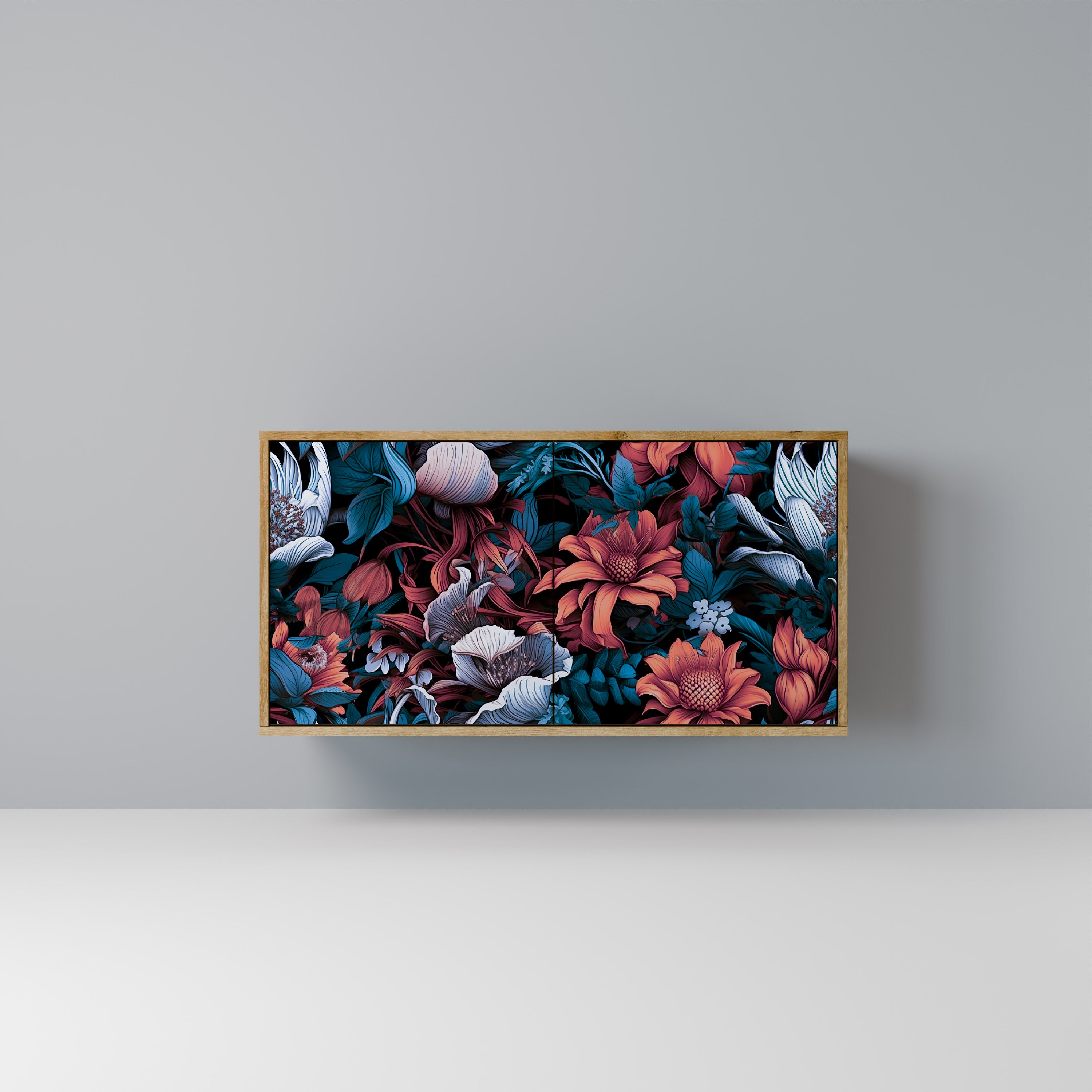 ETHEREAL BLOSSOMS 2-Door Sideboard in Oak Effect