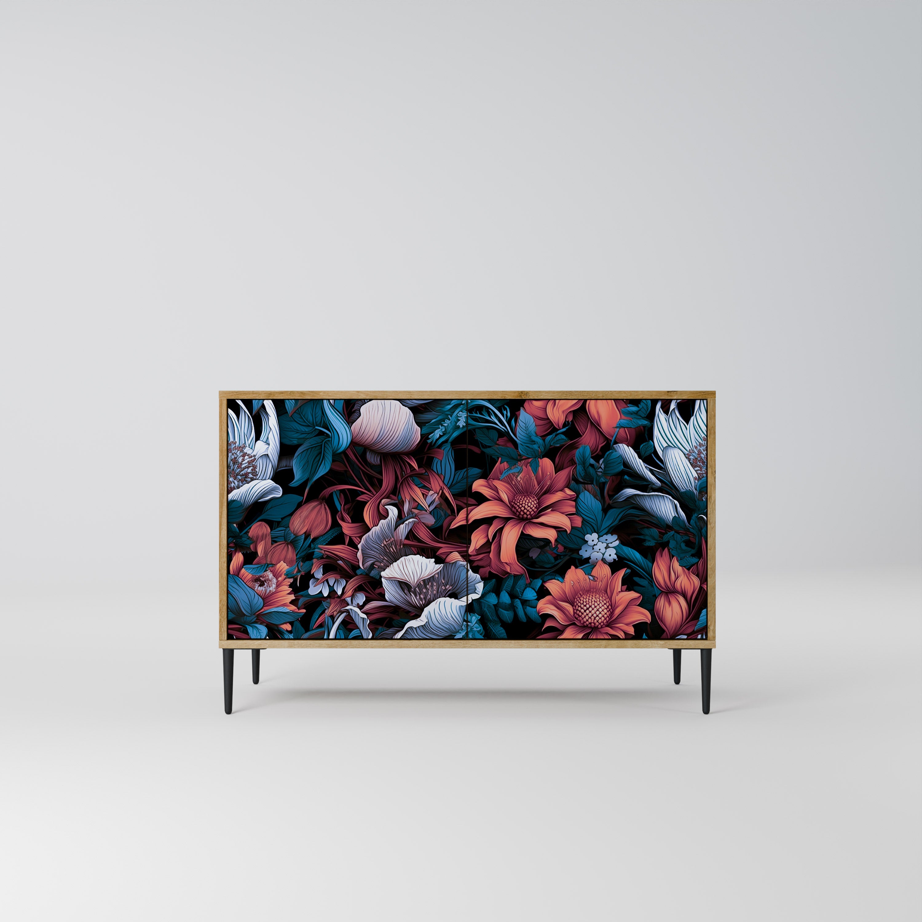 ETHEREAL BLOSSOMS 2-Door Sideboard in Oak Effect