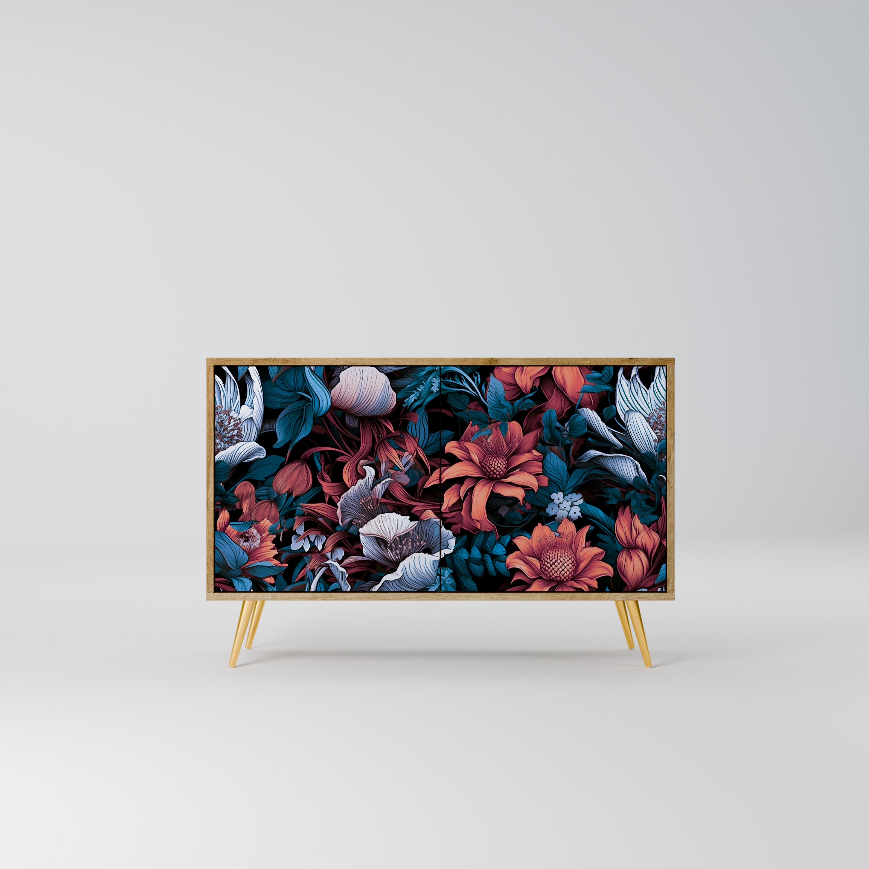 ETHEREAL BLOSSOMS 2-Door Sideboard in Oak Effect