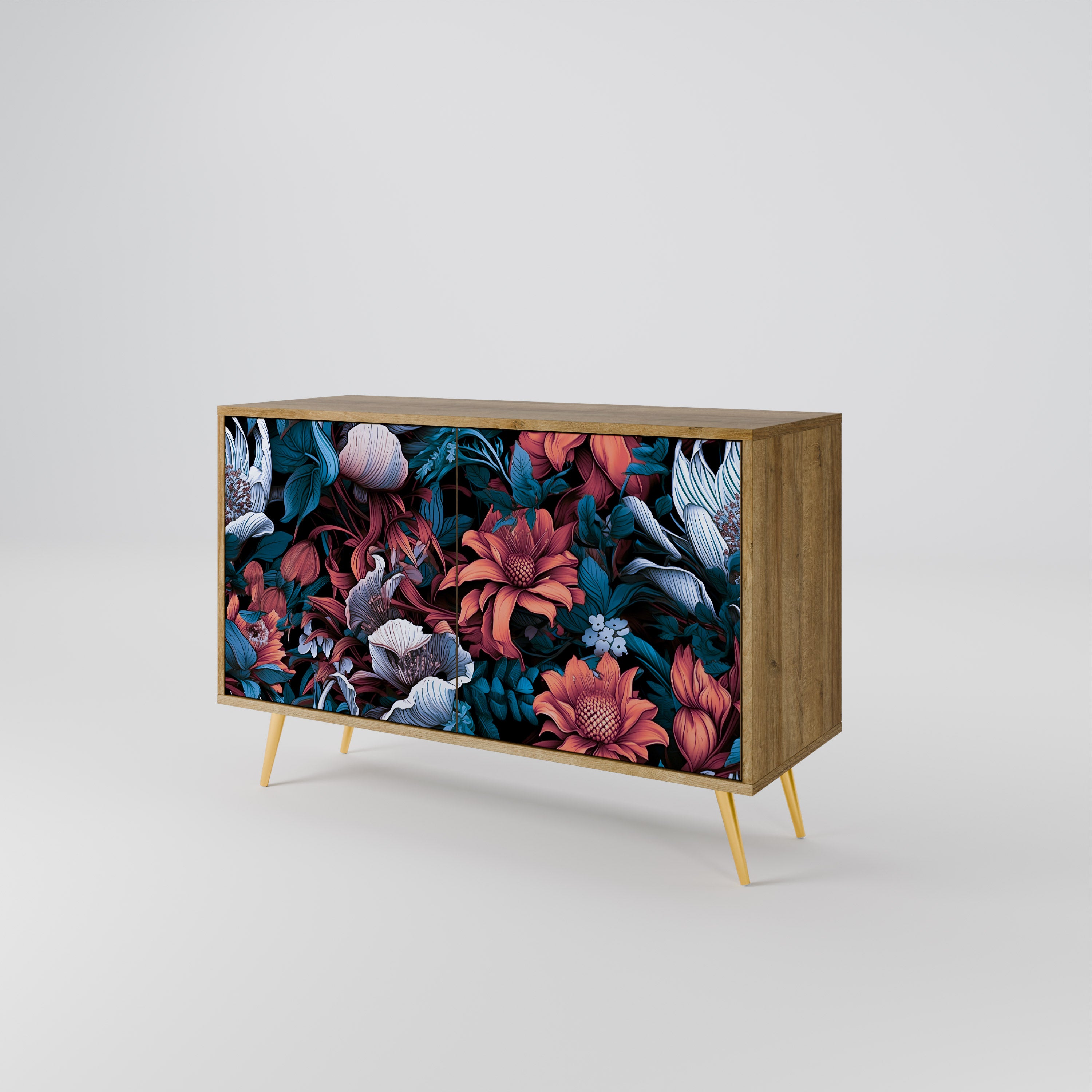 ETHEREAL BLOSSOMS 2-Door Sideboard in Oak Effect