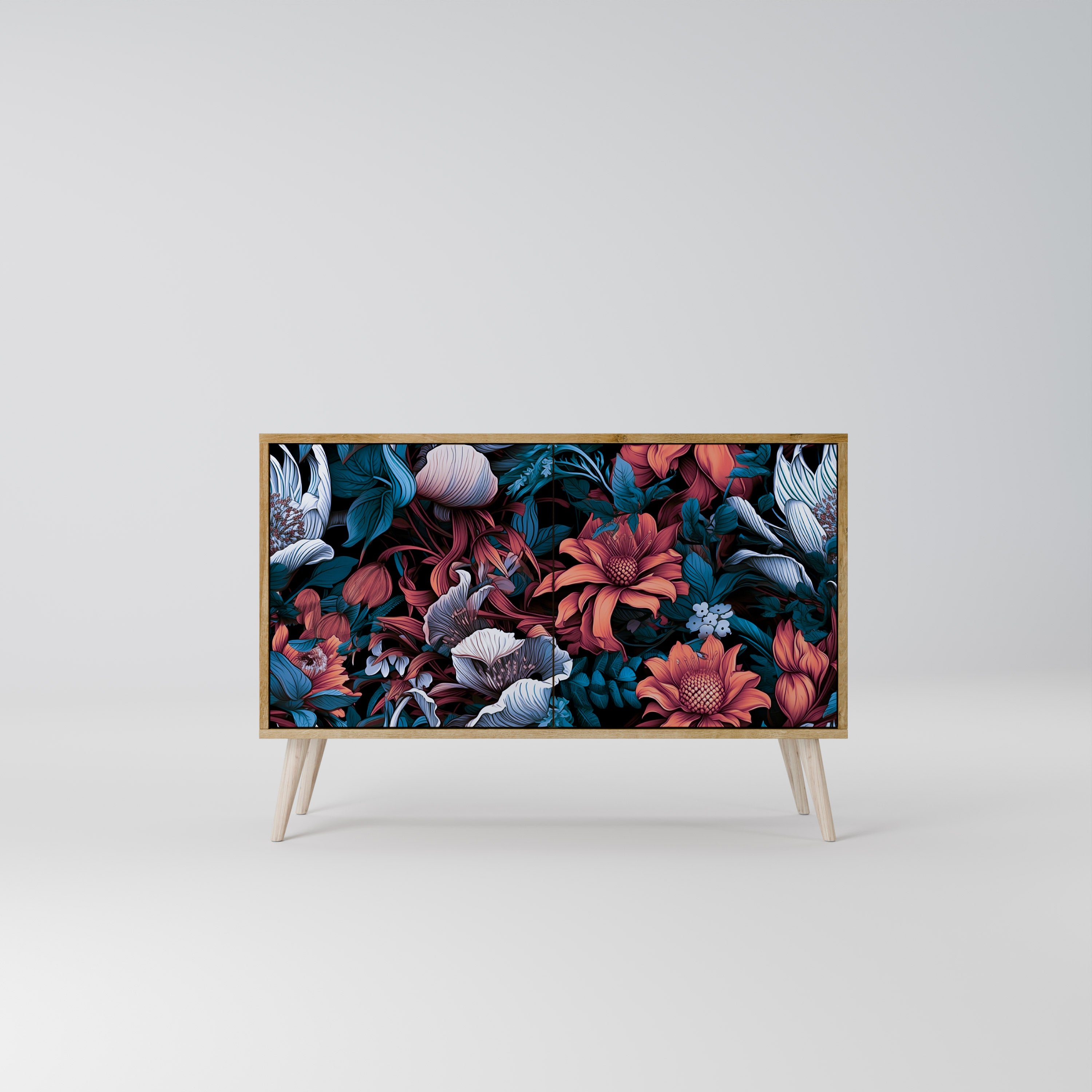 ETHEREAL BLOSSOMS 2-Door Sideboard in Oak Effect