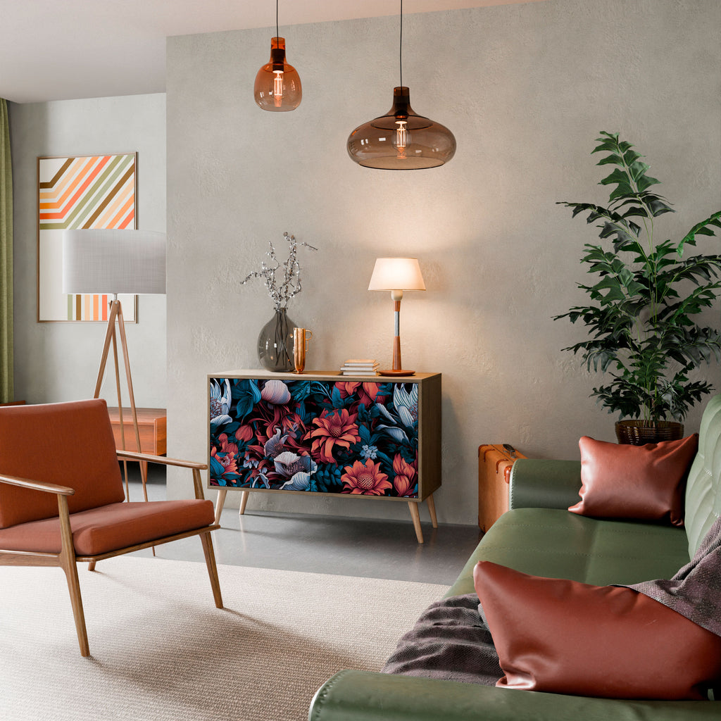 ETHEREAL BLOSSOMS 2-Door Sideboard in Oak Effect
