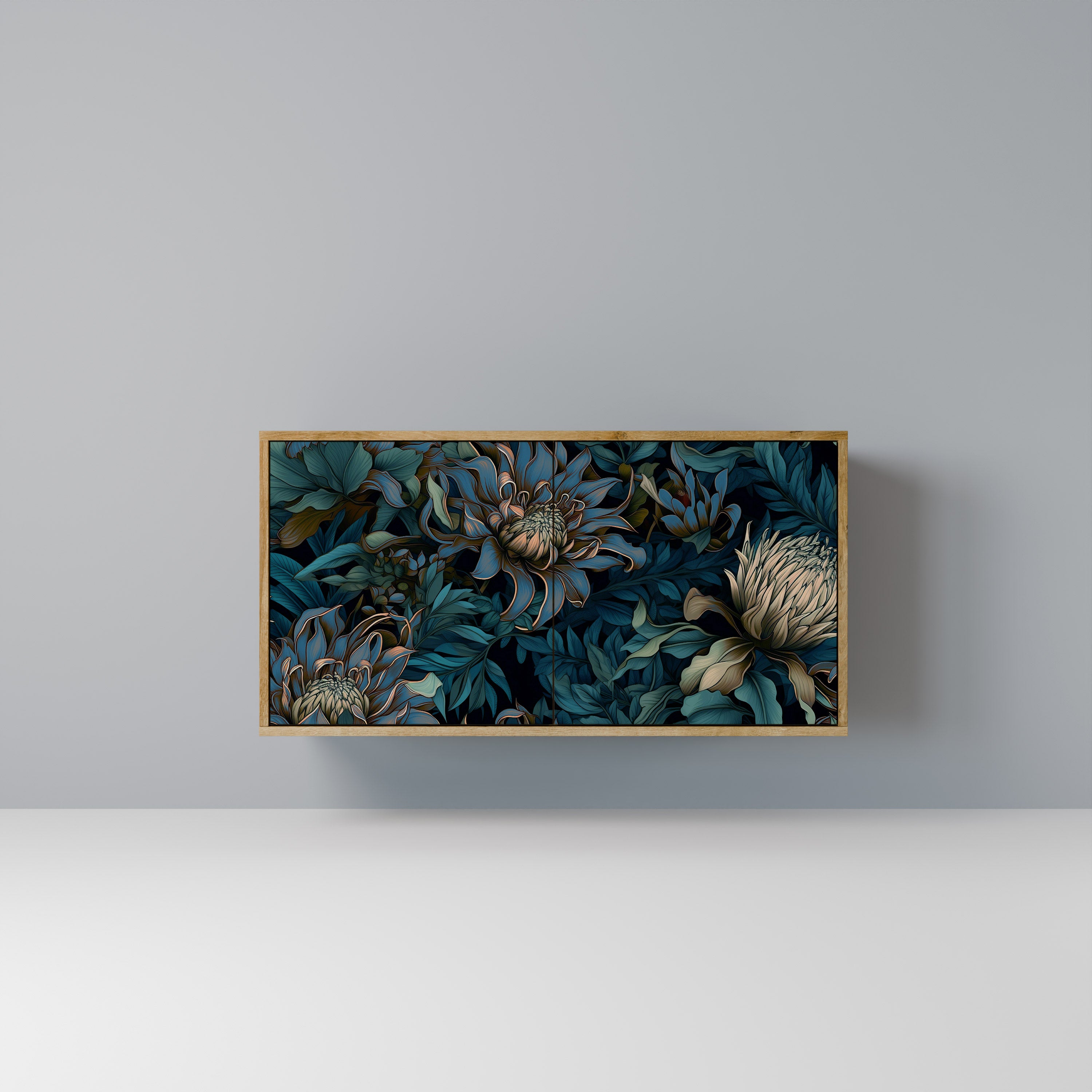 TWILIGHT BLOOM 2-Door Sideboard in Oak Effect